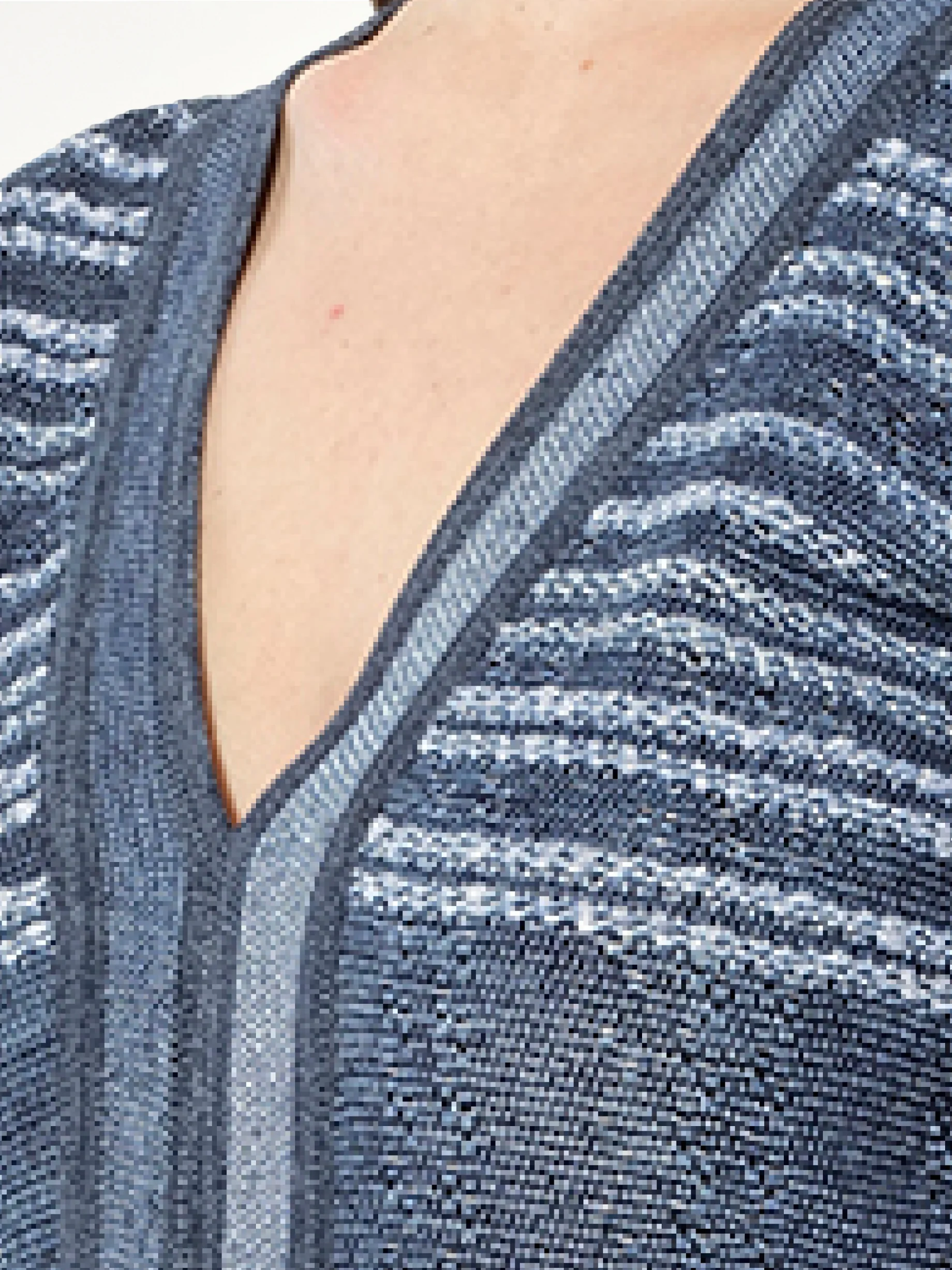V Neck Knit Dress in Blue - Image 2