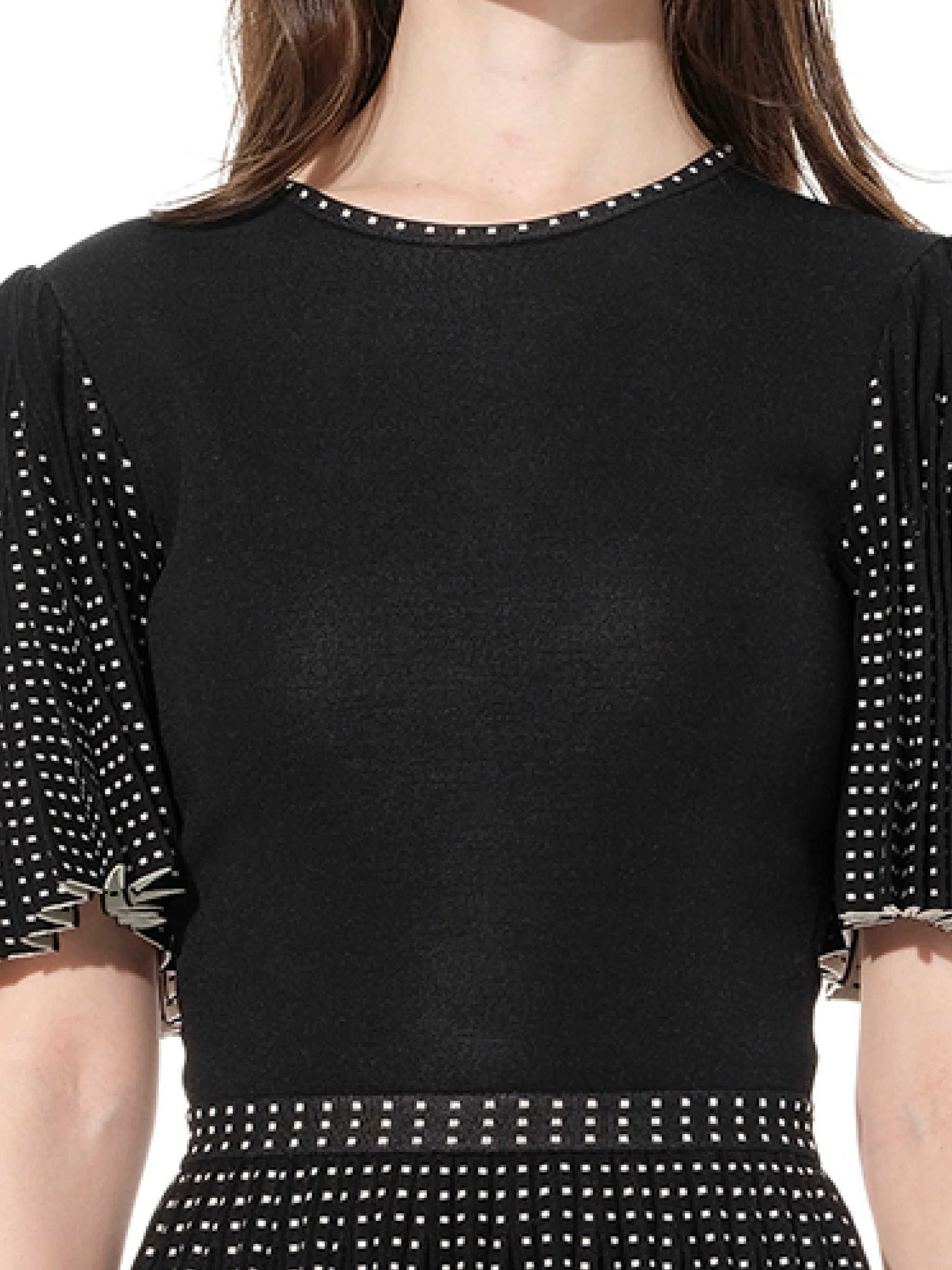 Knit Jacquard Dress in Black/White - Image 2