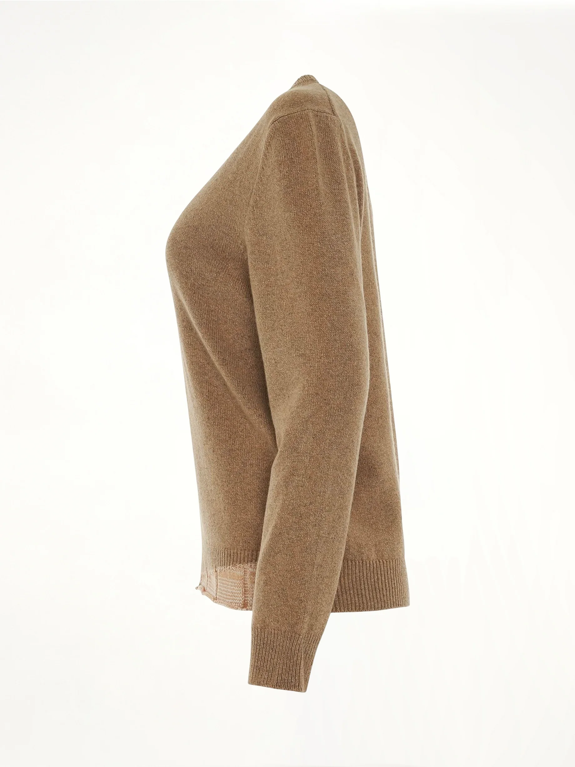 Knit Long Sleeve Pullover in Beige - Image 3