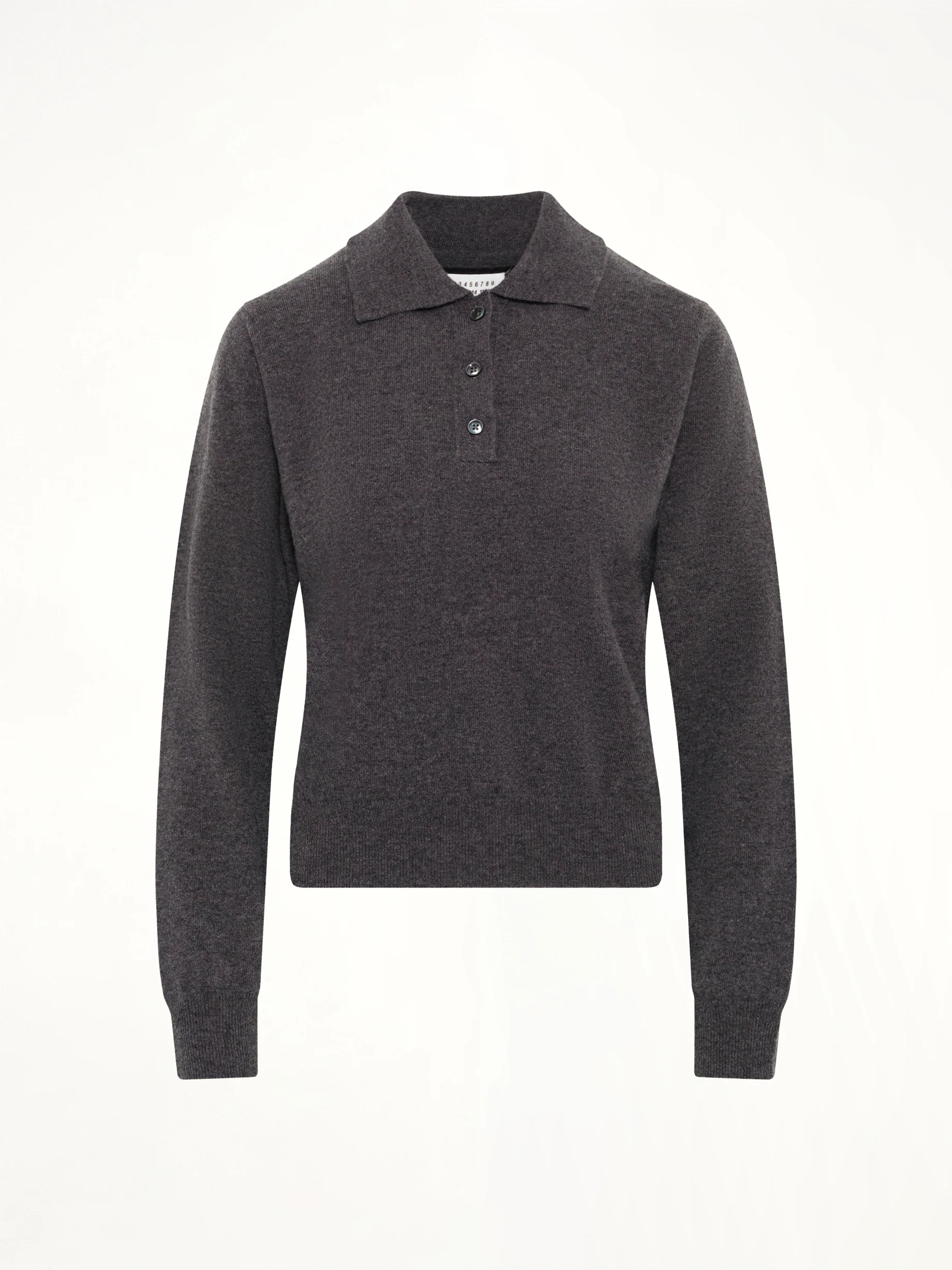 Knit Polo in Dark Grey - Image 2