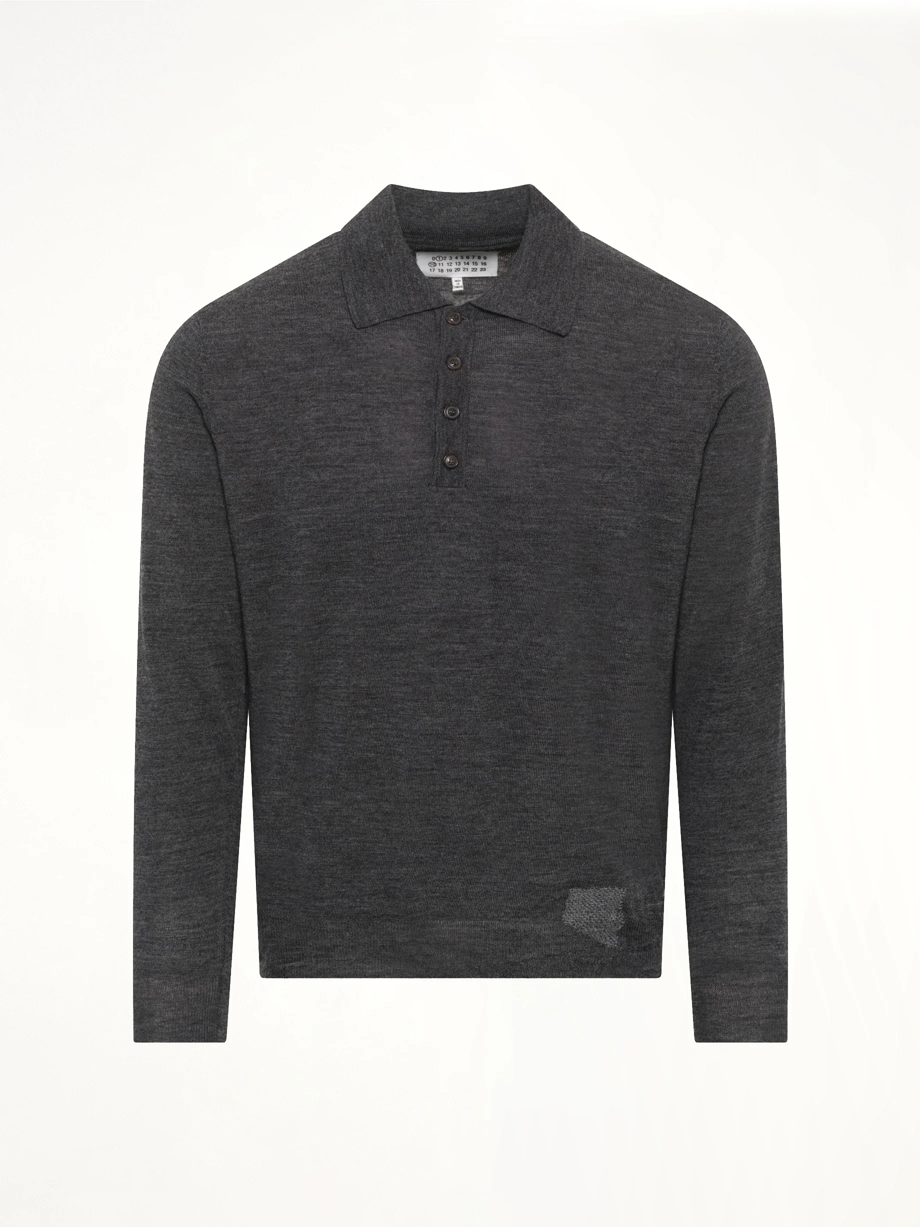 Knit Polo in Medium Grey - Image 2