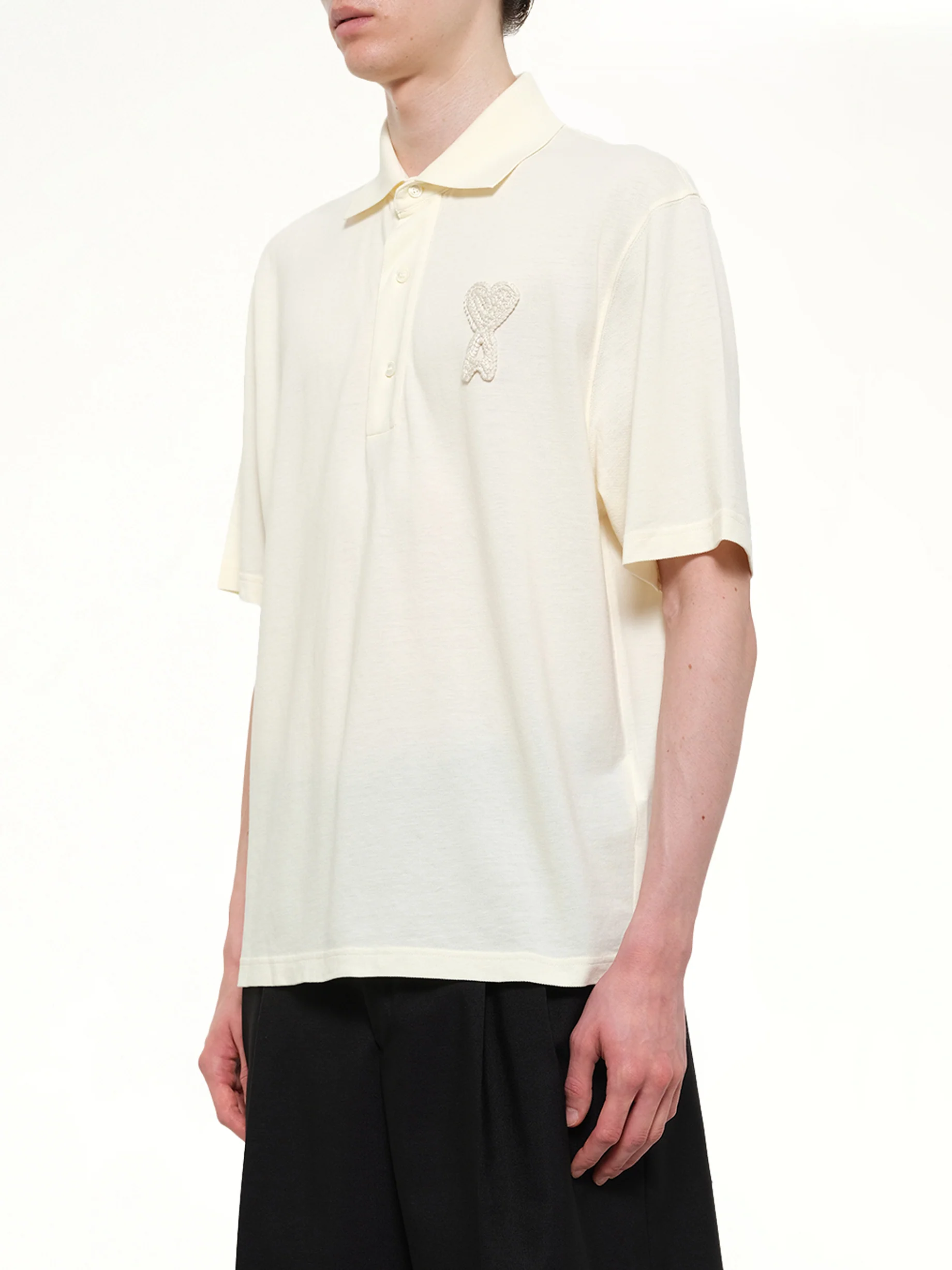 Knitted ADC Boxy Polo in Off White - Image 3