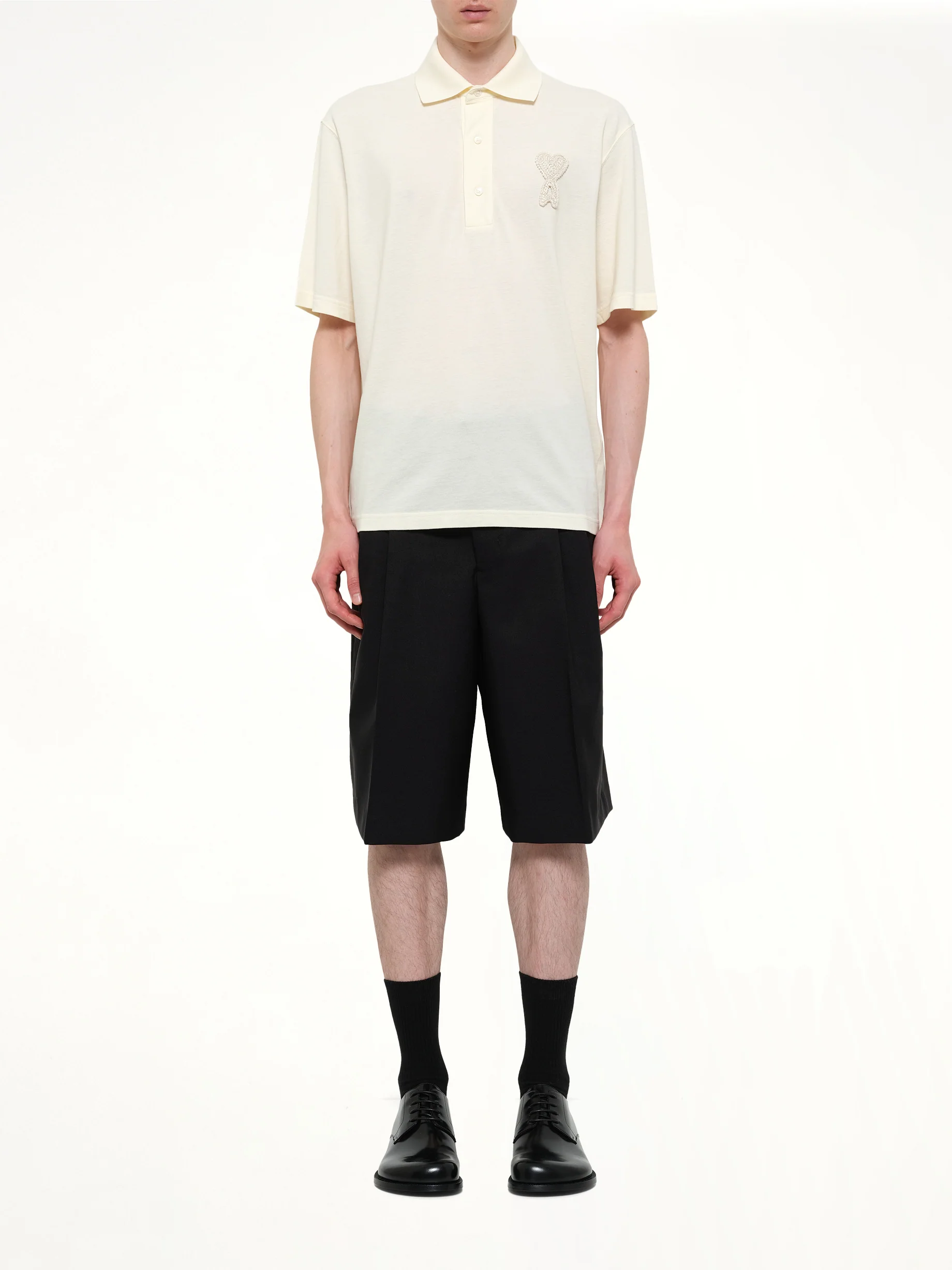 Knitted ADC Boxy Polo in Off White - Image 7