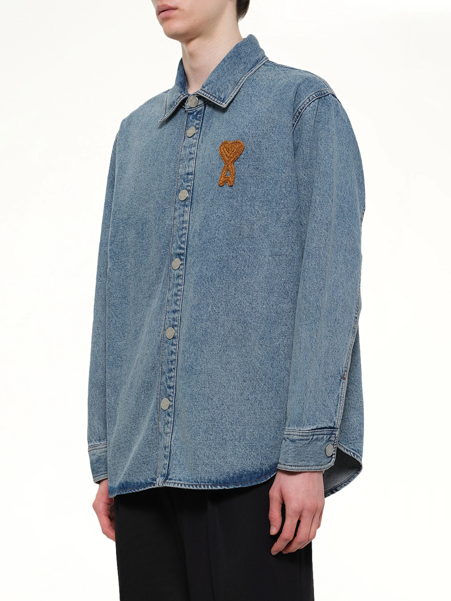 Knitted ADC Denim Shirt in Blue - Image 3