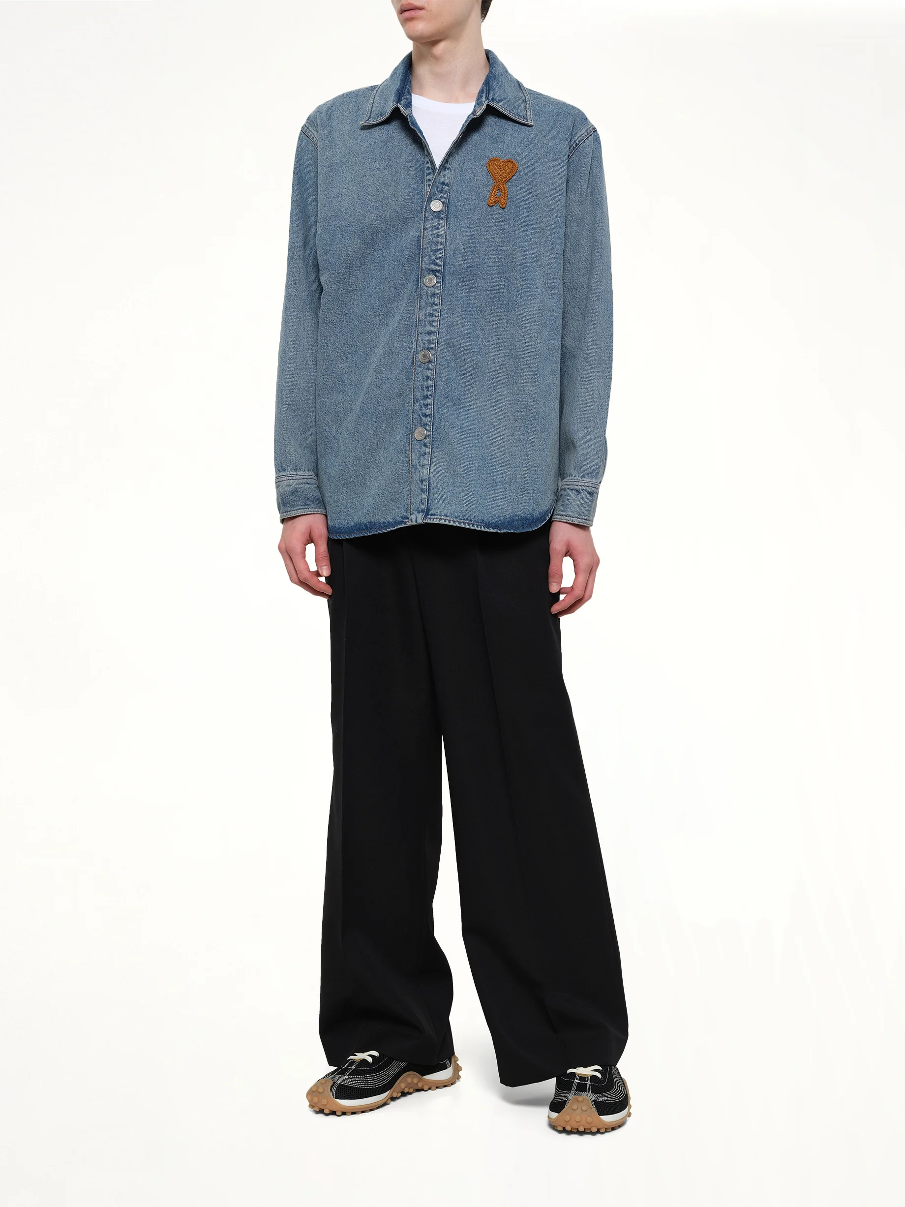 Knitted ADC Denim Shirt in Blue - Image 4