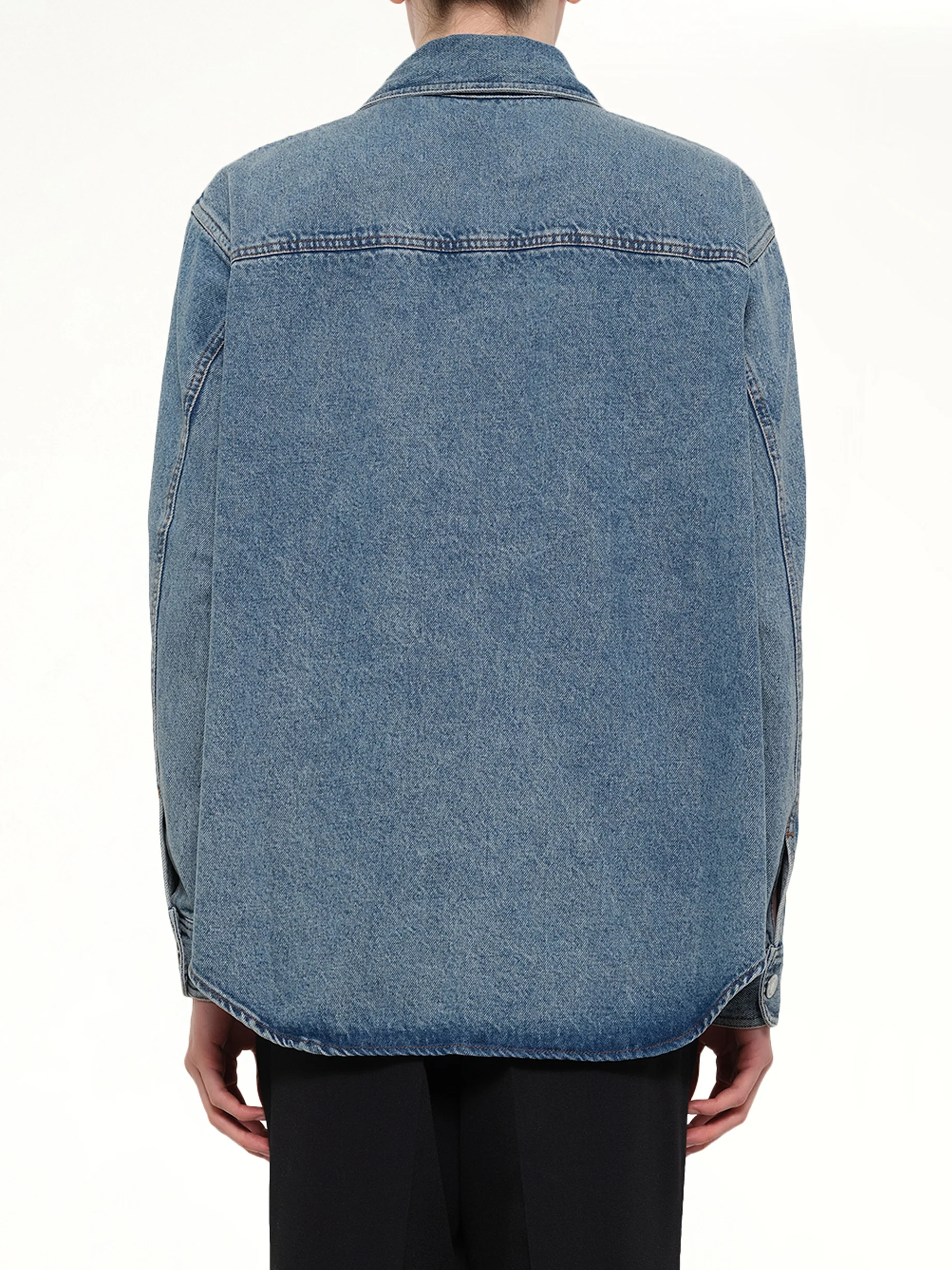 Knitted ADC Denim Shirt in Blue - Image 5