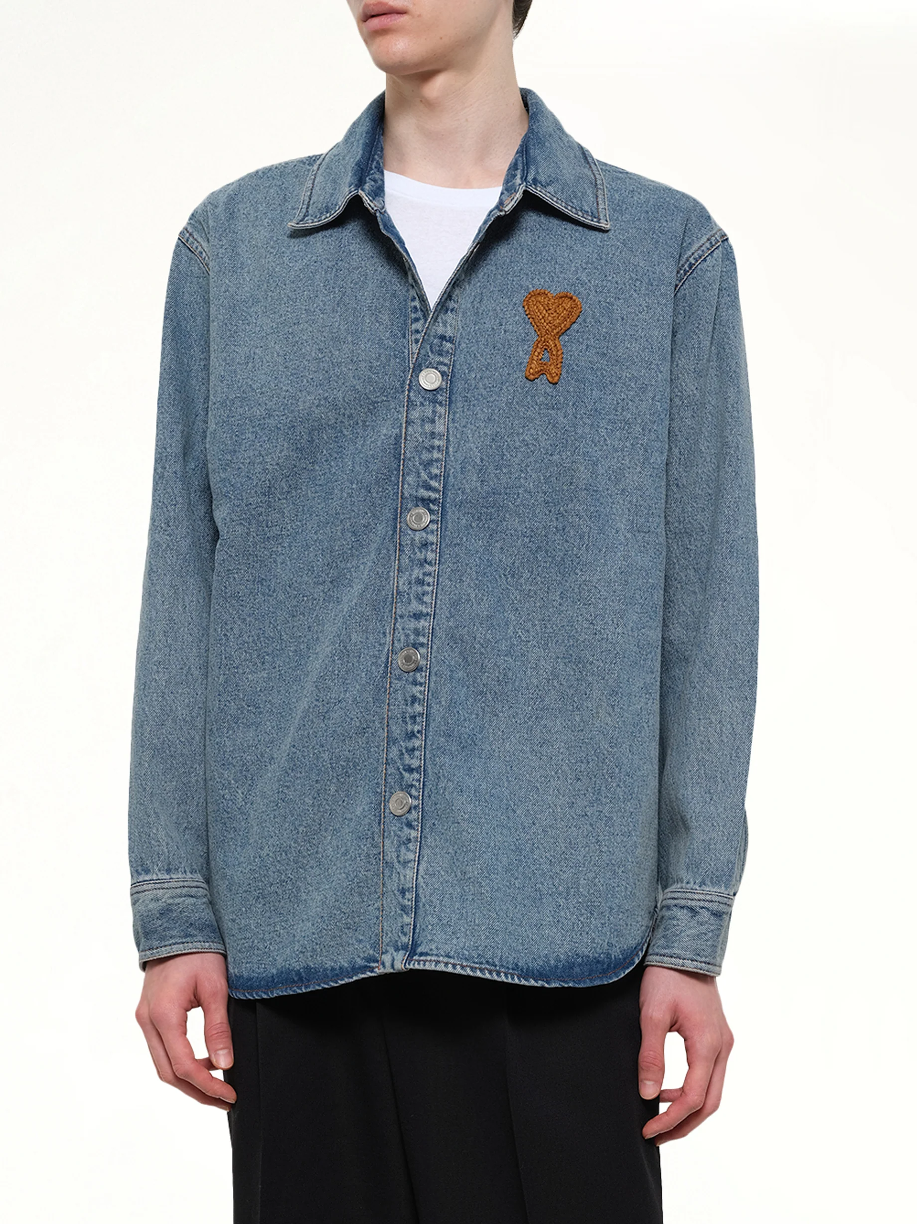 Knitted ADC Denim Shirt in Blue - Image 6