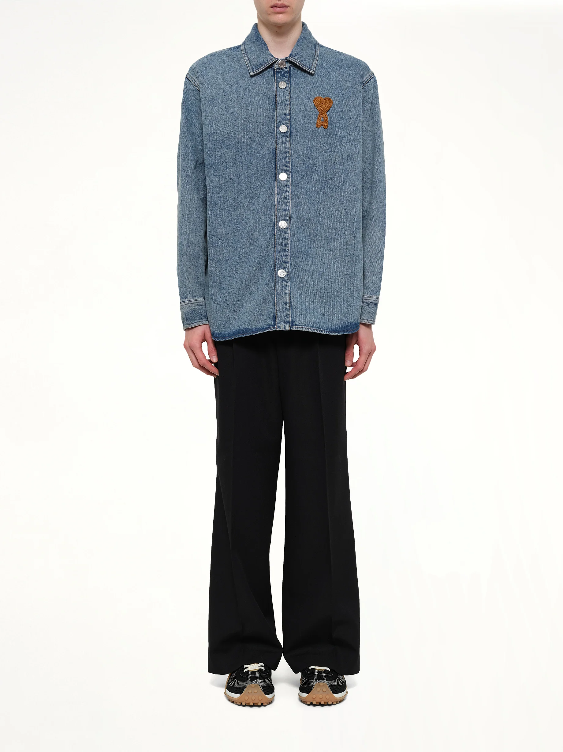 Knitted ADC Denim Shirt in Blue - Image 7
