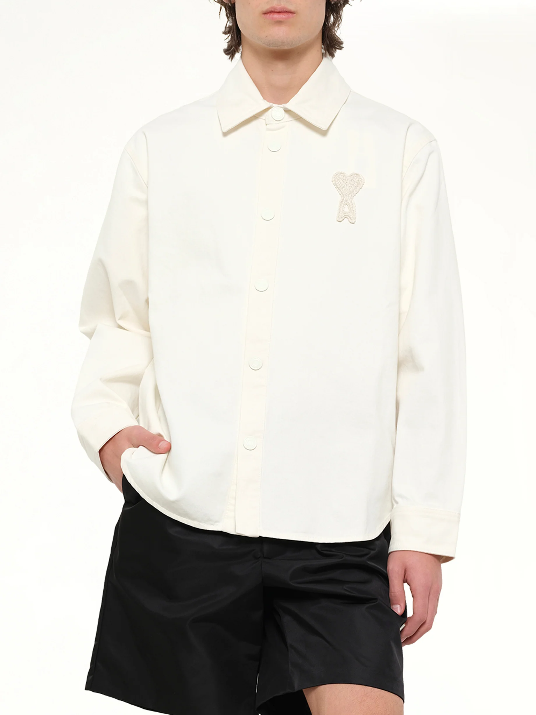 Knitted ADC Overshirt in Off White - Image 6