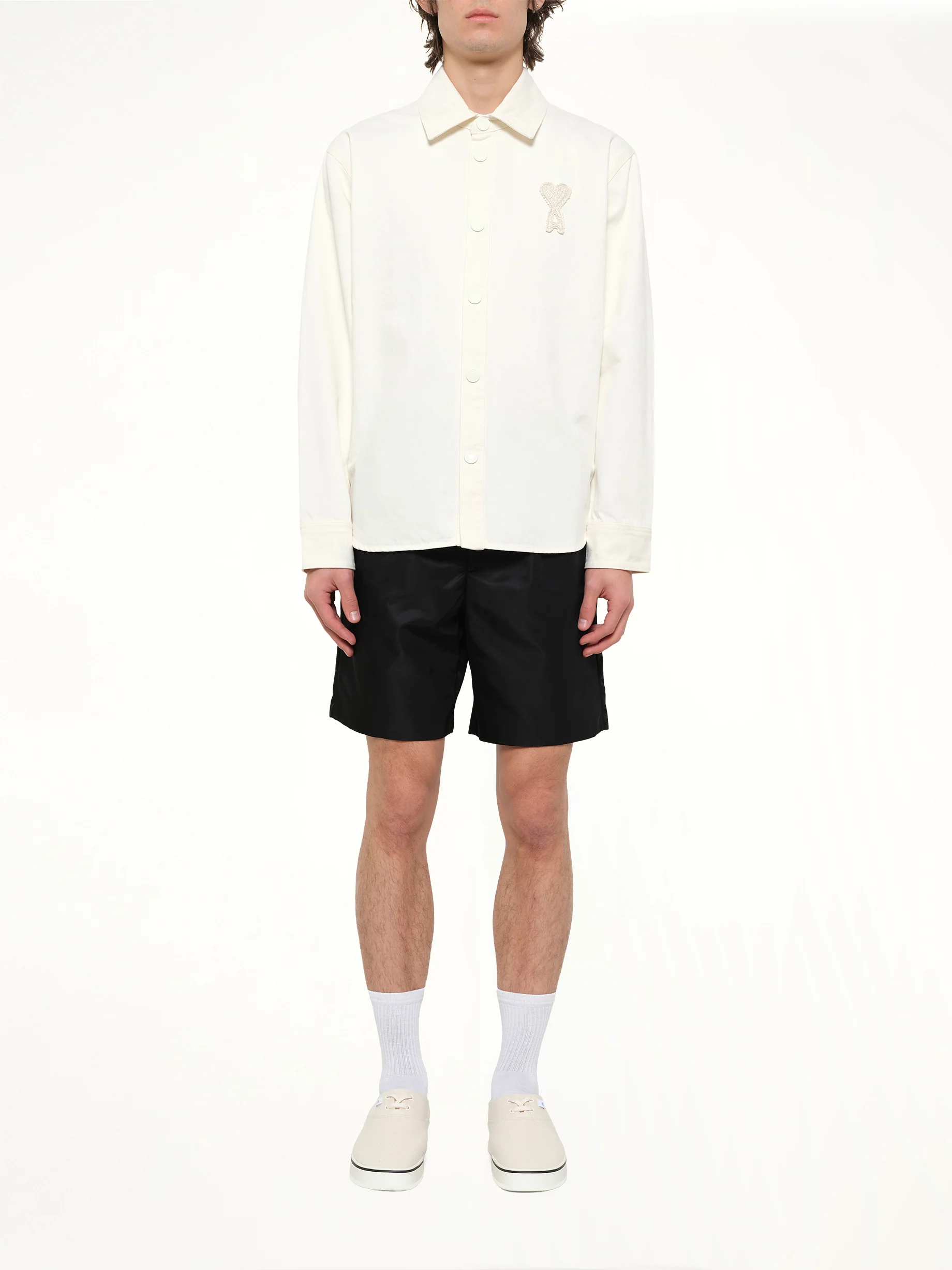 Knitted ADC Overshirt in Off White - Image 7