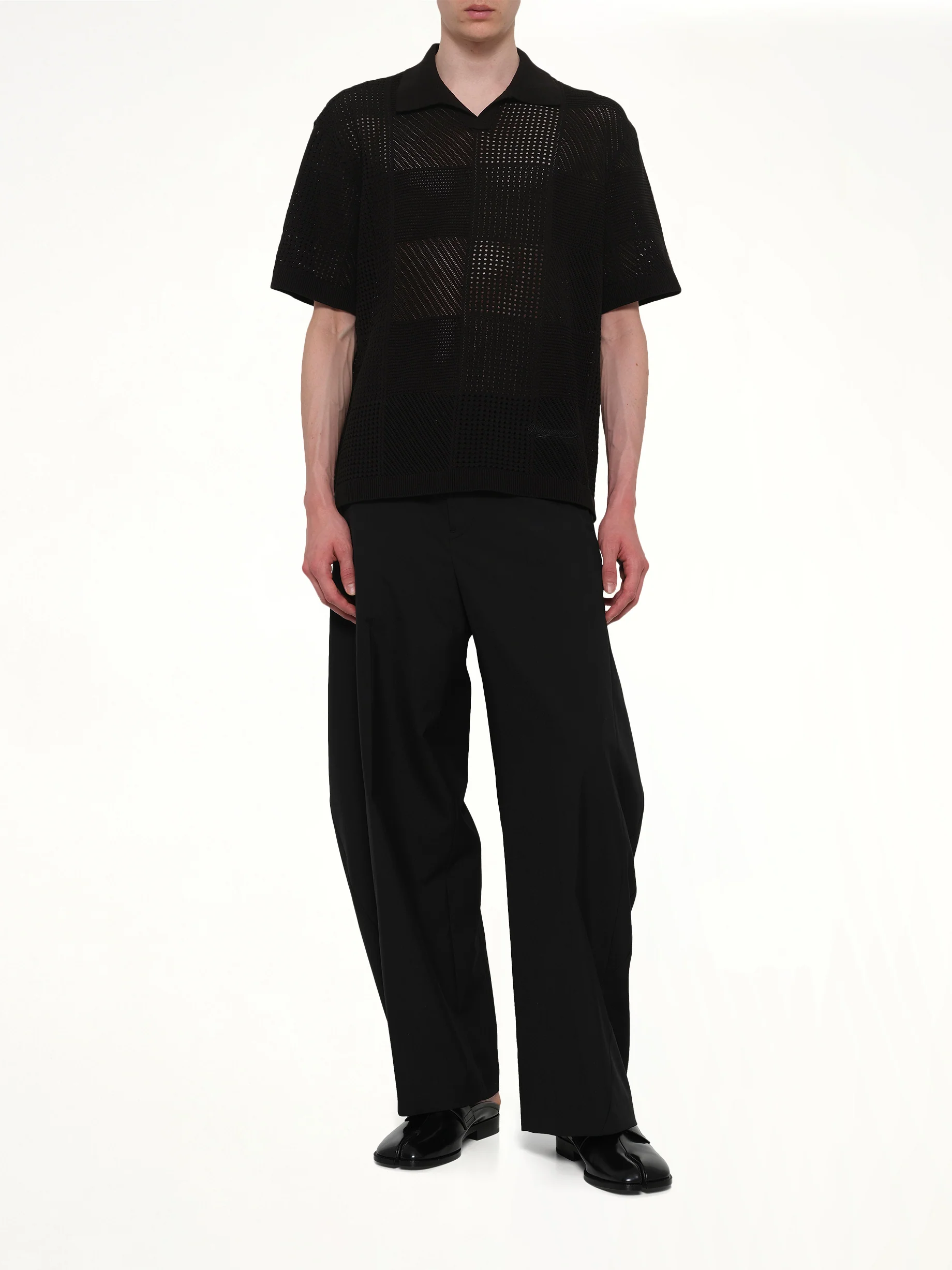 Knitted Shirt in Black - Image 4