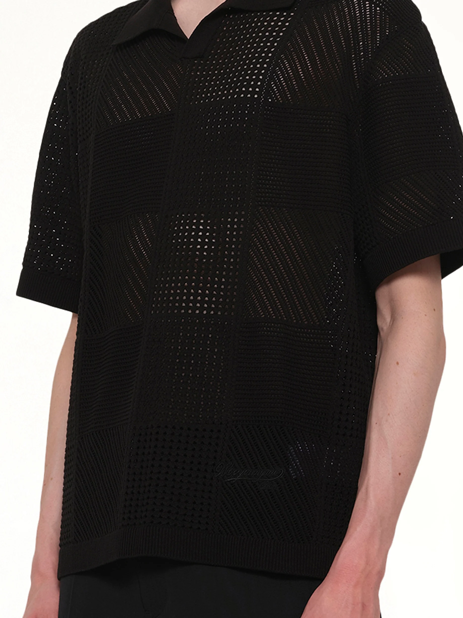 Knitted Shirt in Black - Image 6