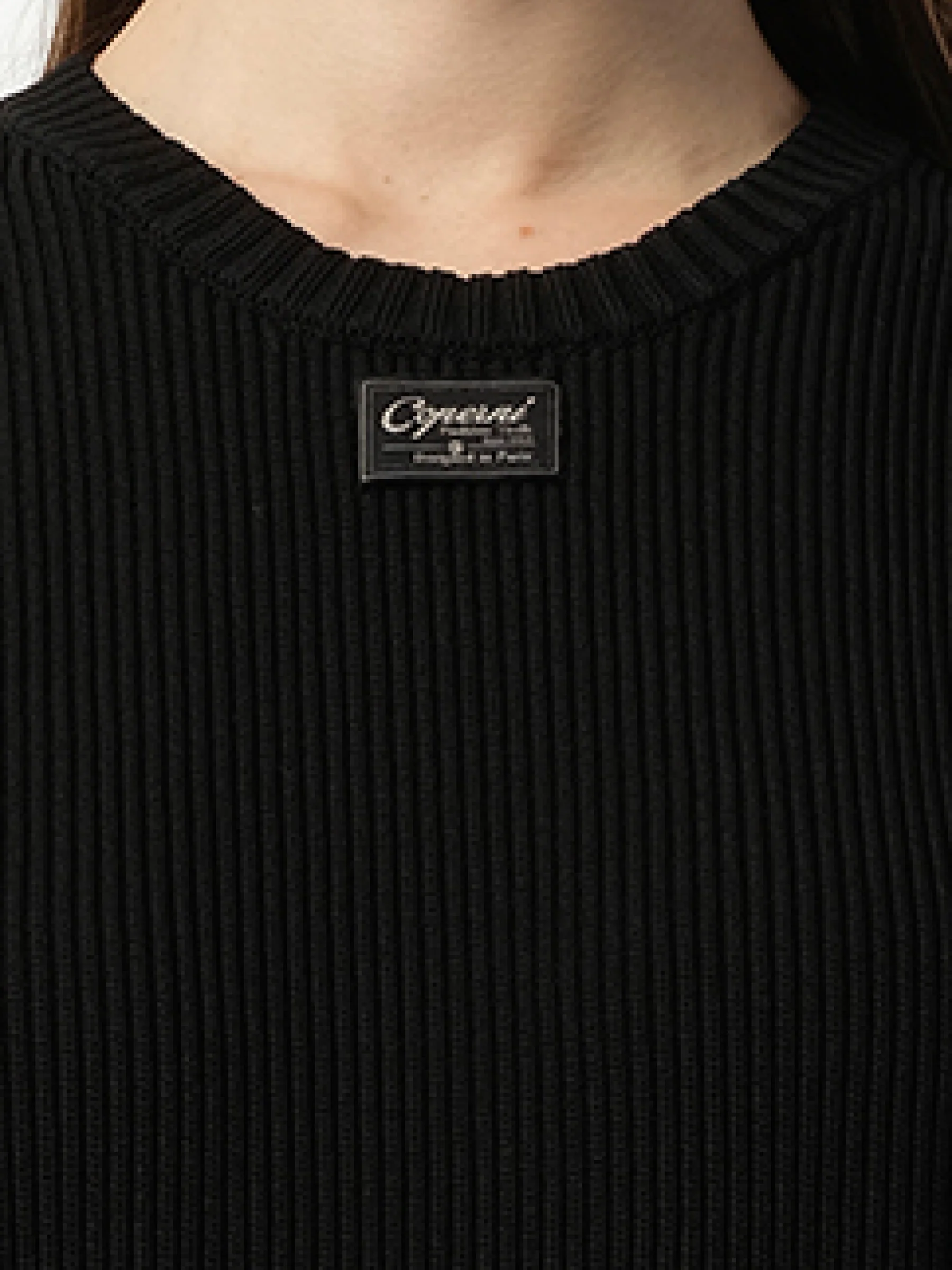 Knitted Sleeveless Top in Black - Image 3
