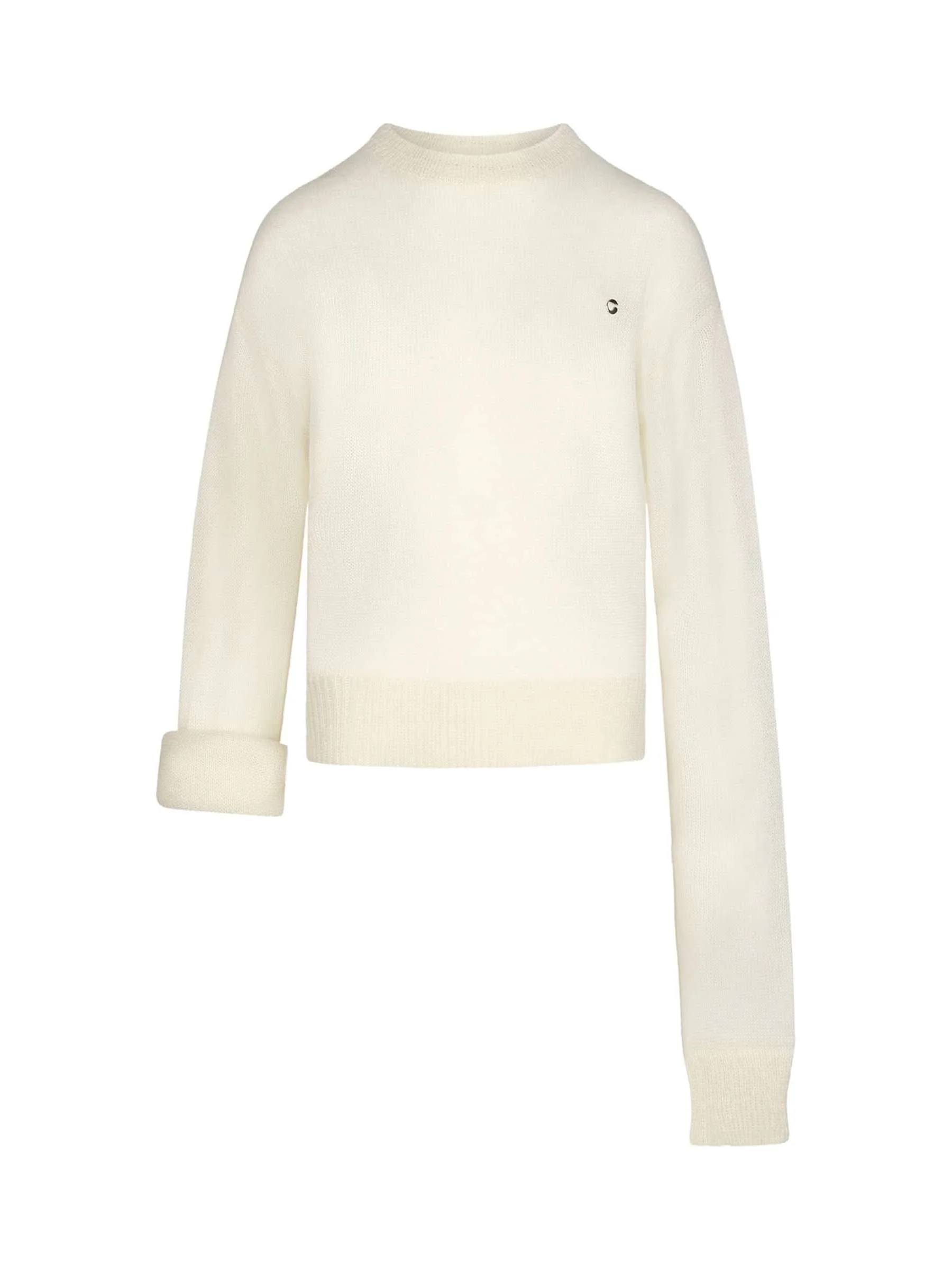 Knotted Sleeves Jumper in White