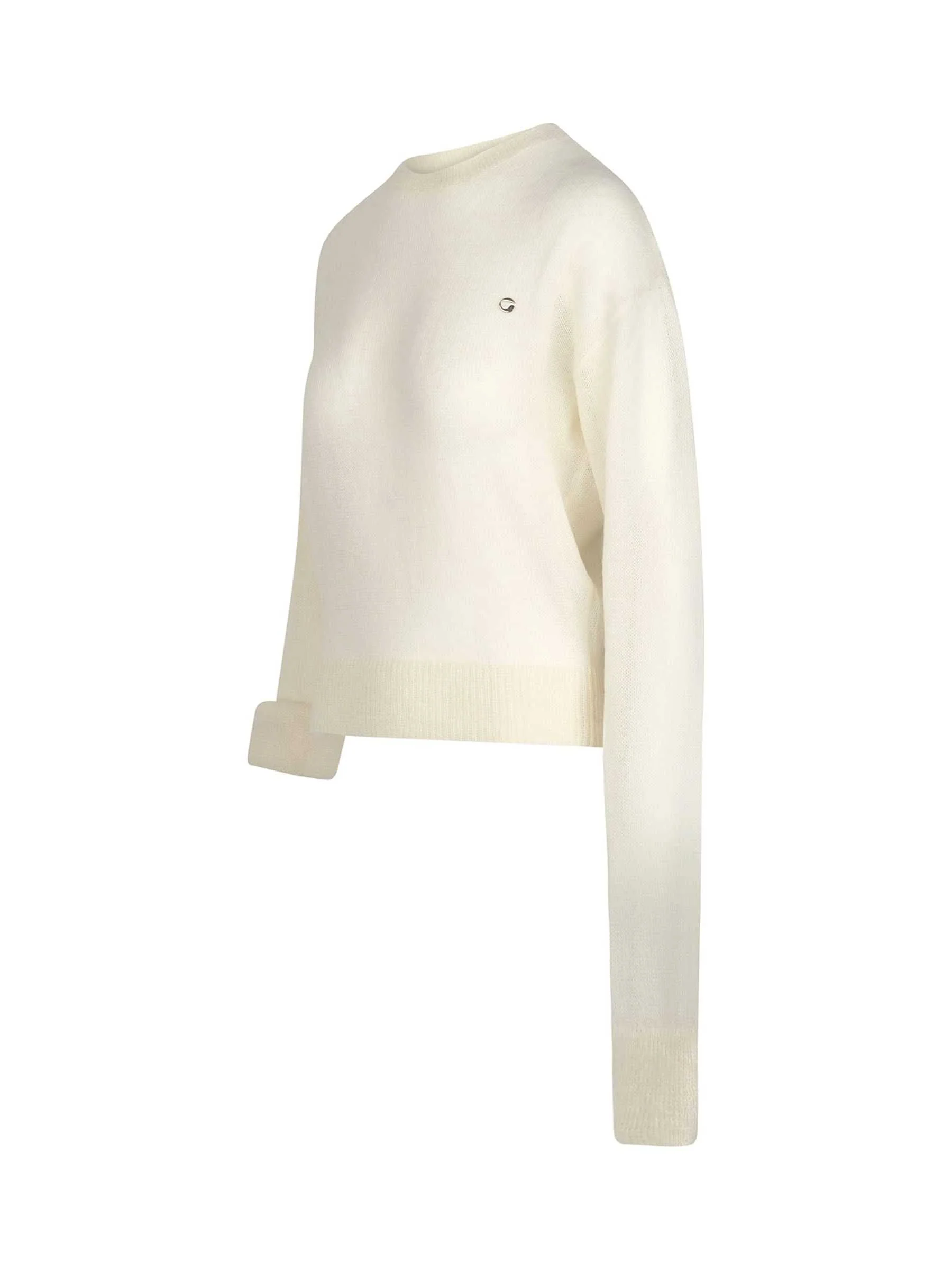 Knotted Sleeves Jumper in White - Image 2