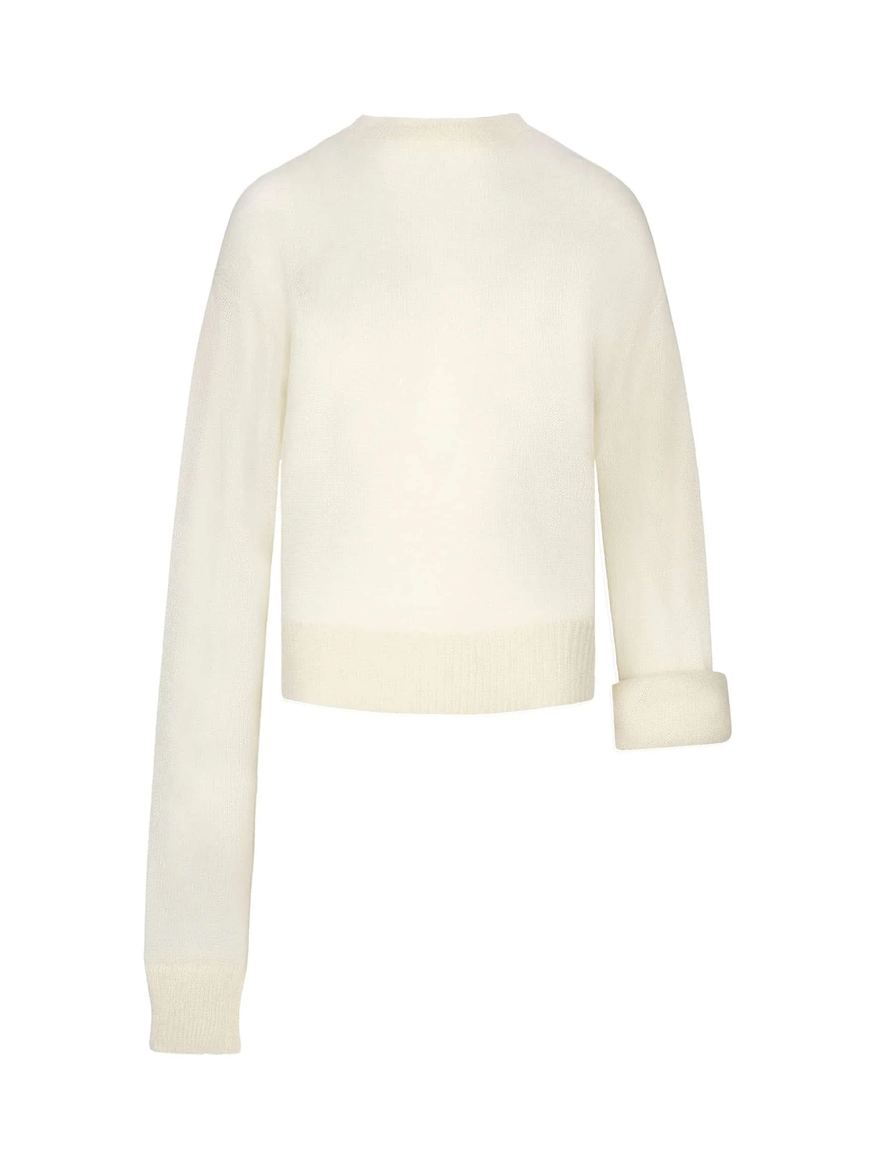 Knotted Sleeves Jumper in White - Image 4