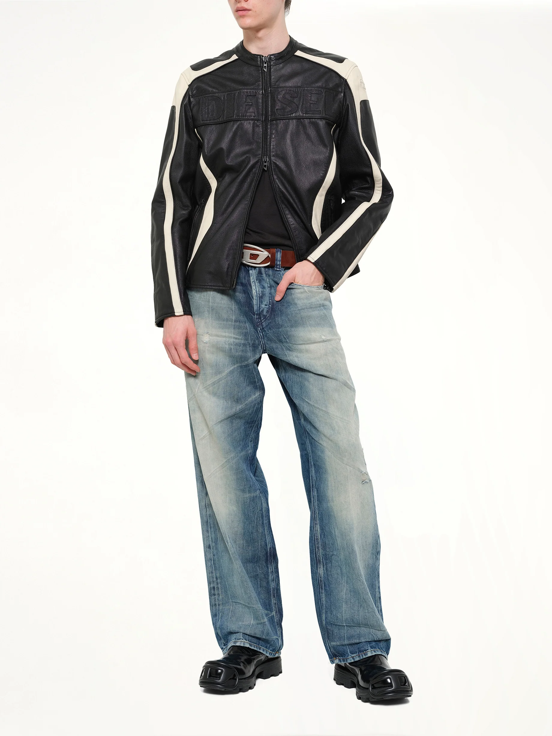 L-ADAM Leather Jacket in Black - Image 4