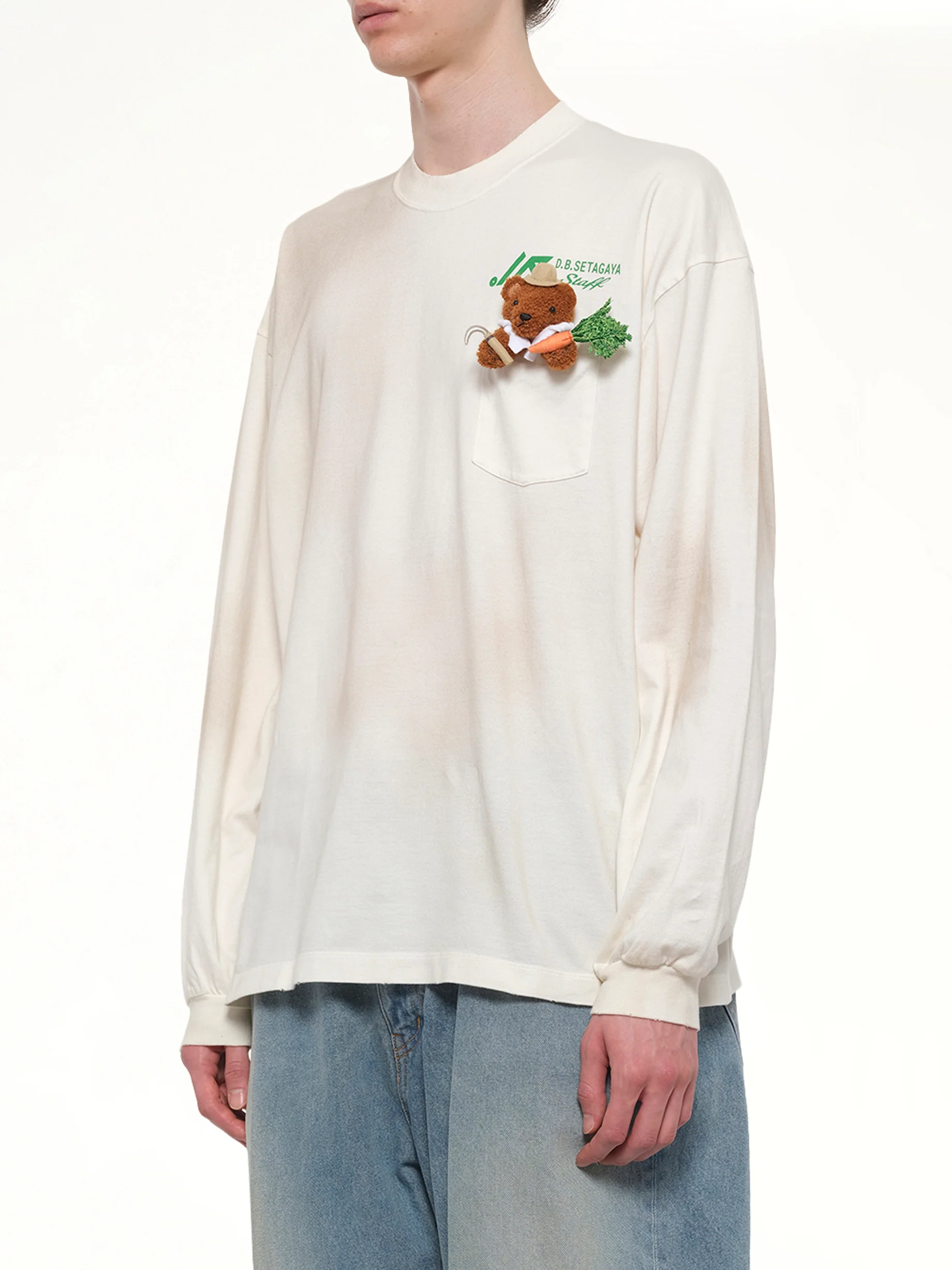 L/S T-Shirt With My Workwear Bear in White - Image 3