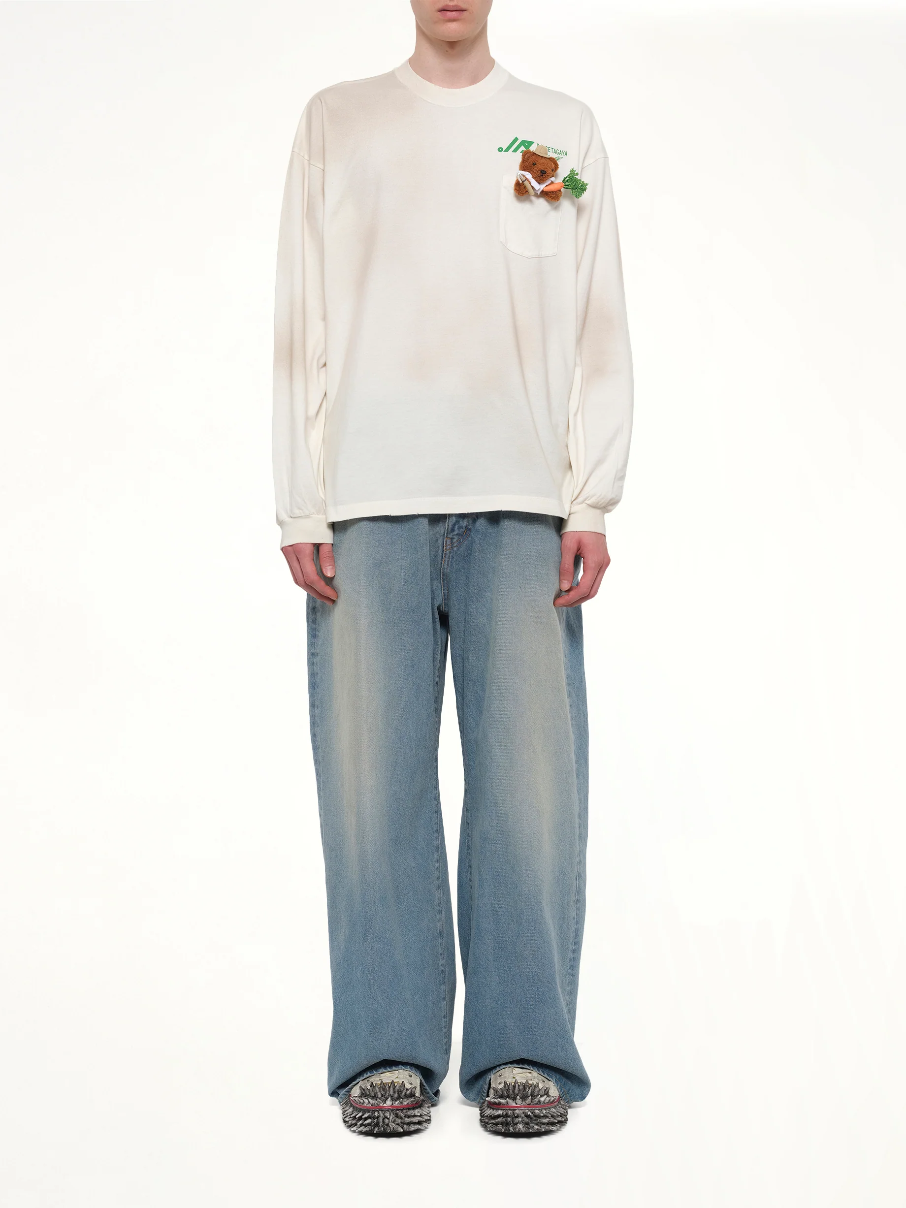 L/S T-Shirt With My Workwear Bear in White - Image 7