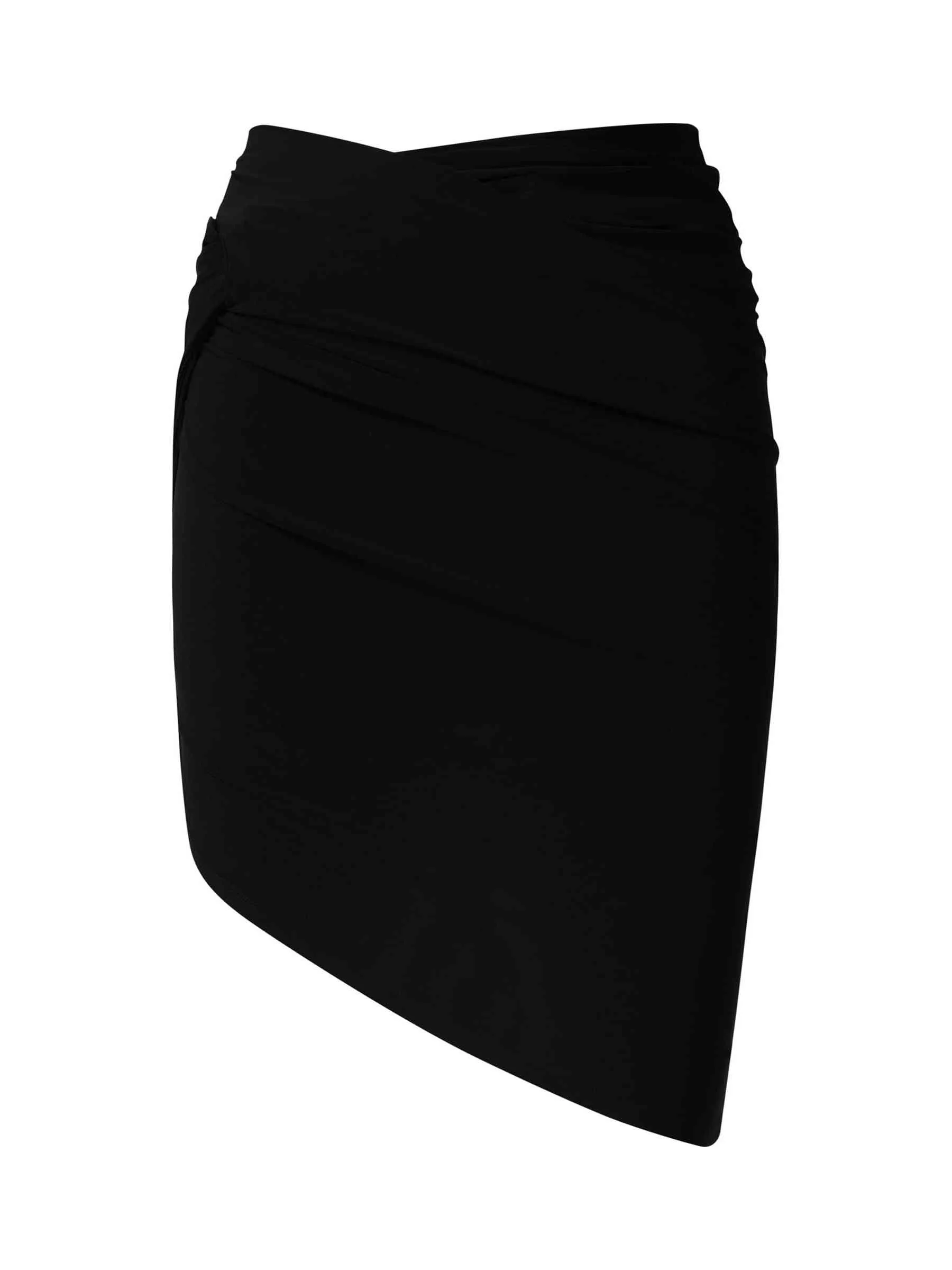 La Mini Jupe Drapeado in Black - Image 2