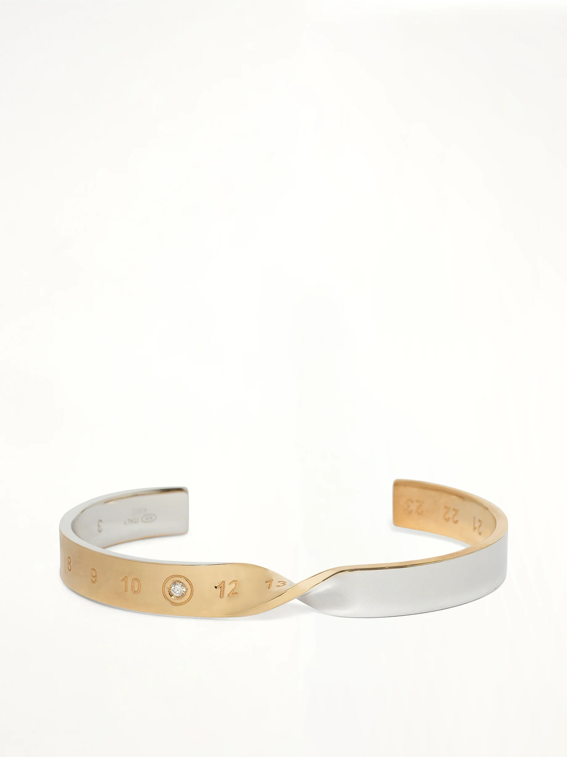 Lab-Grown Diamond Numbers Bracelet 8mm in Gold Coated Silver
