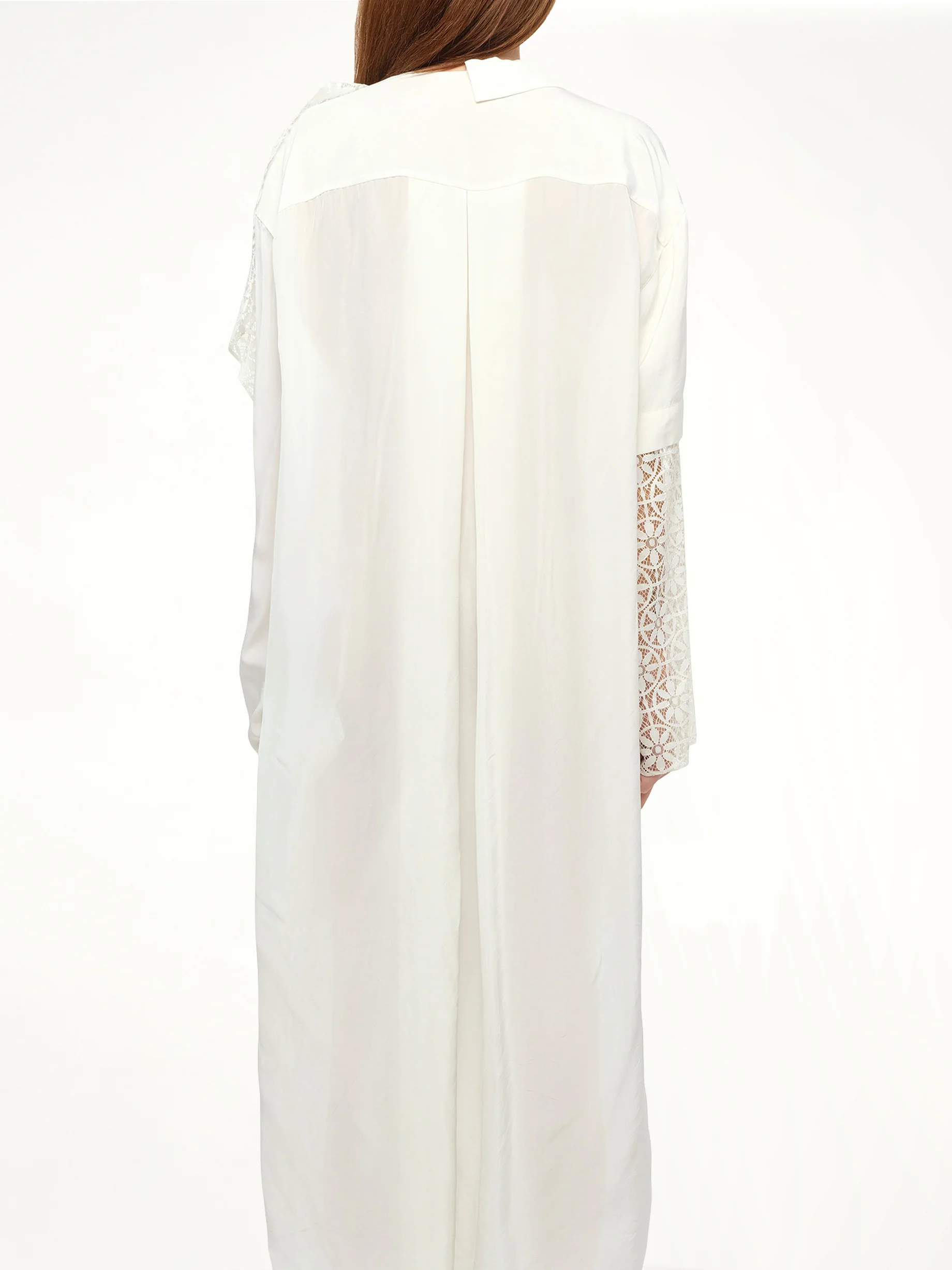 Lace Shirtdress in White - Image 6
