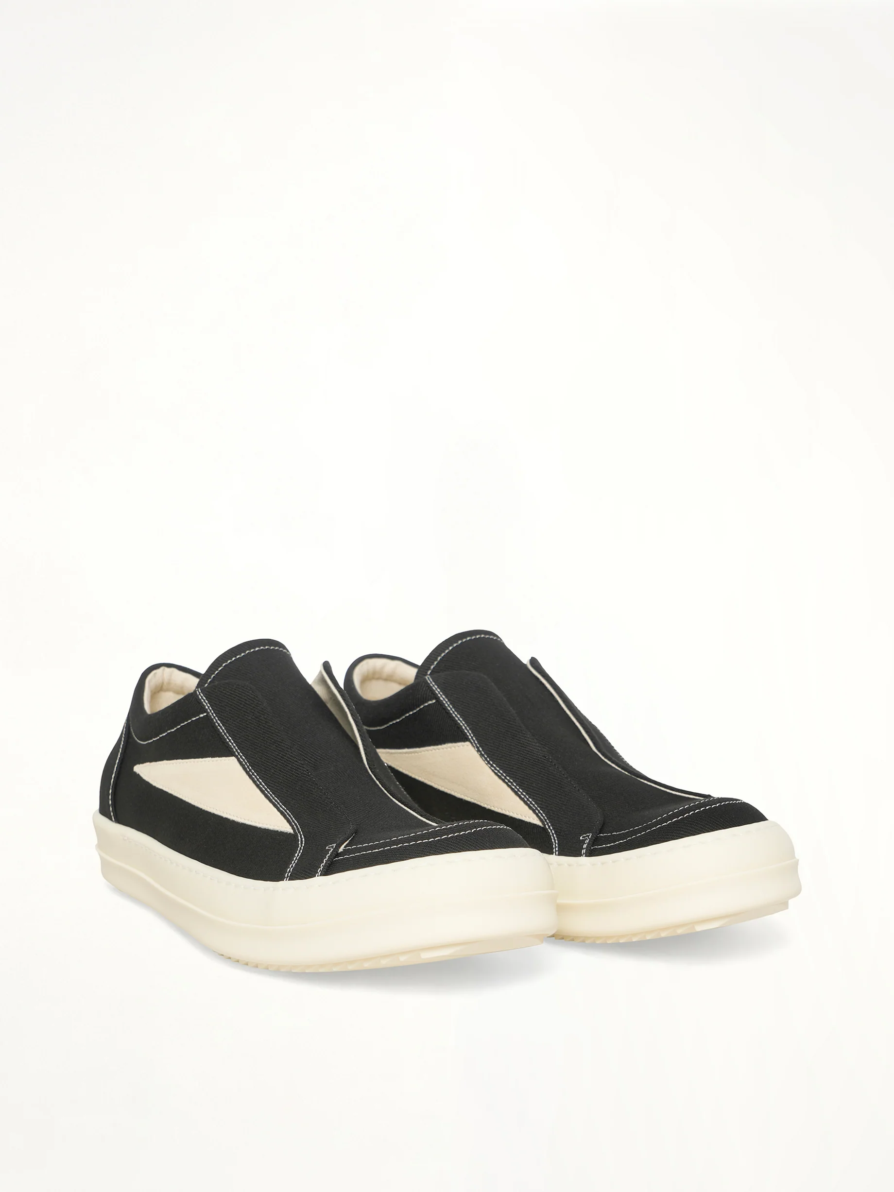 Laceless Vintage Sneaks in Black/Milk/Milk - Image 2
