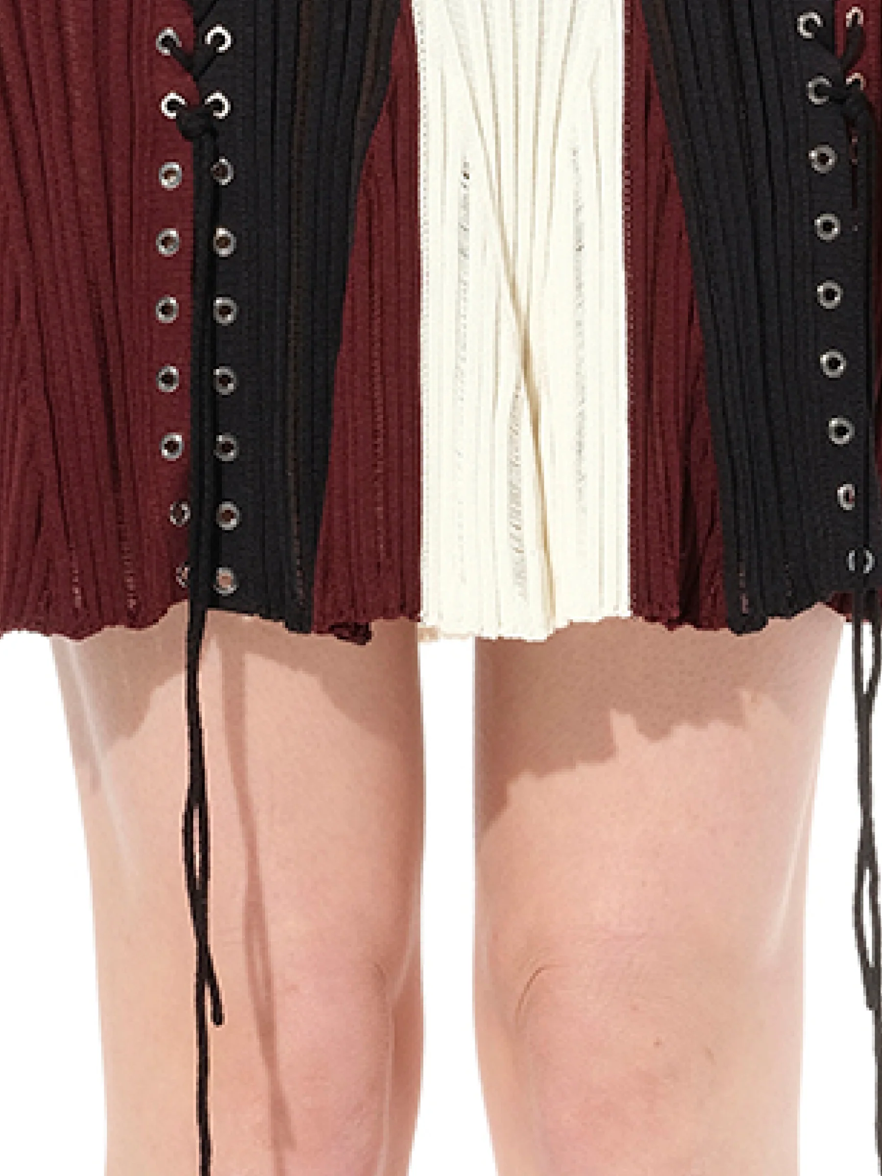 Laddered Mini Skirt in Black - Image 2
