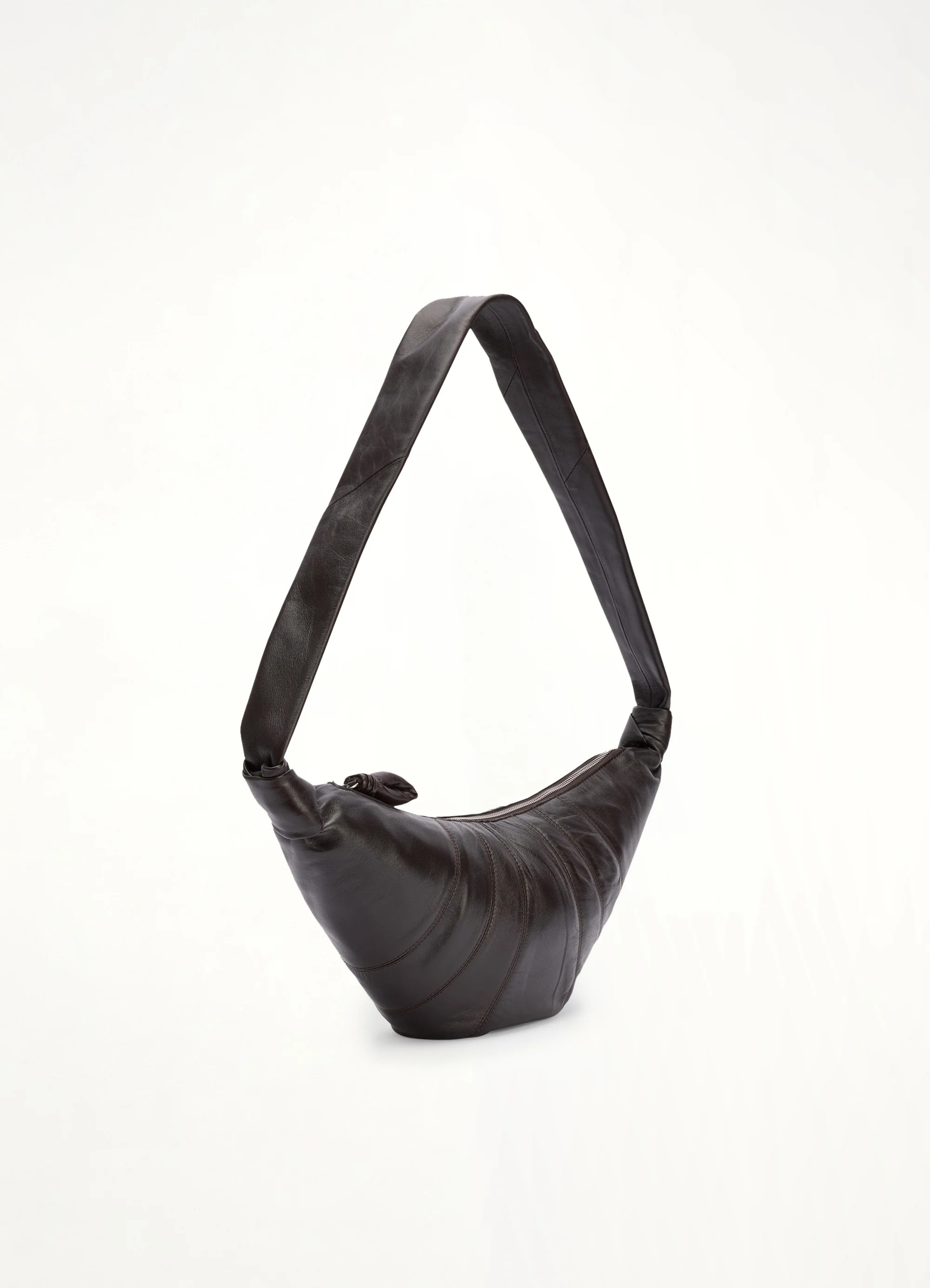Lambskin Medium Croissant Bag in Dark Chocolate - Image 2