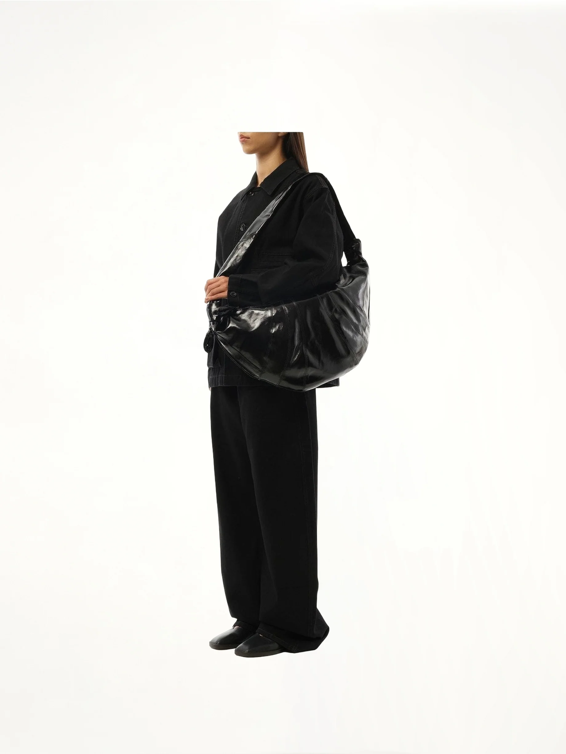 Large Croissant Bag in Black - Image 4