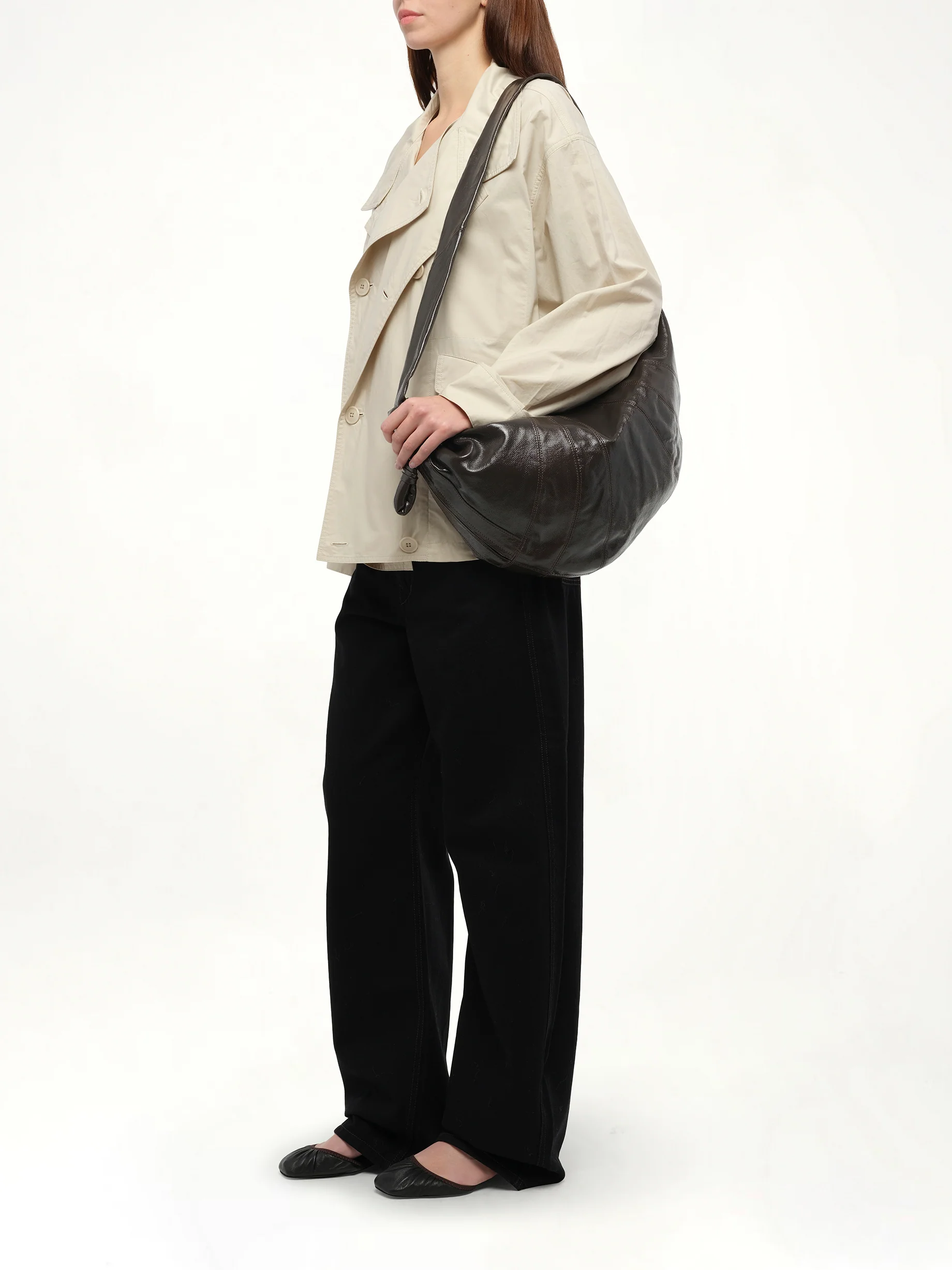 Large Croissant Bag in Dark Tobacco - Image 4