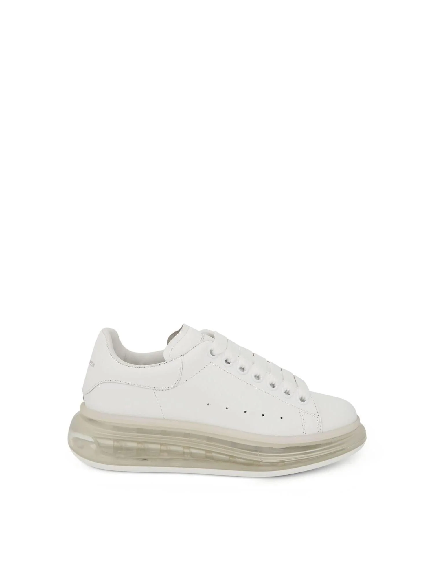 Larry Transparent Sole Sneakers in White/White