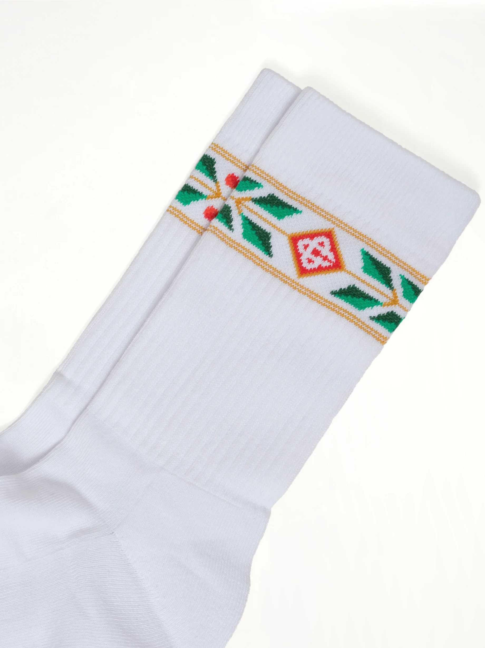 Laurel Ribbed Sports Socks in White - Image 3