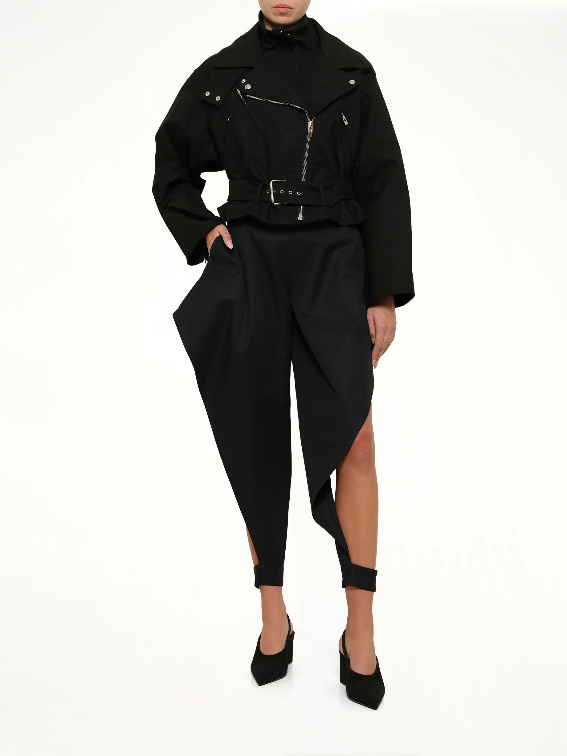 Layered Biker in Black - Image 4