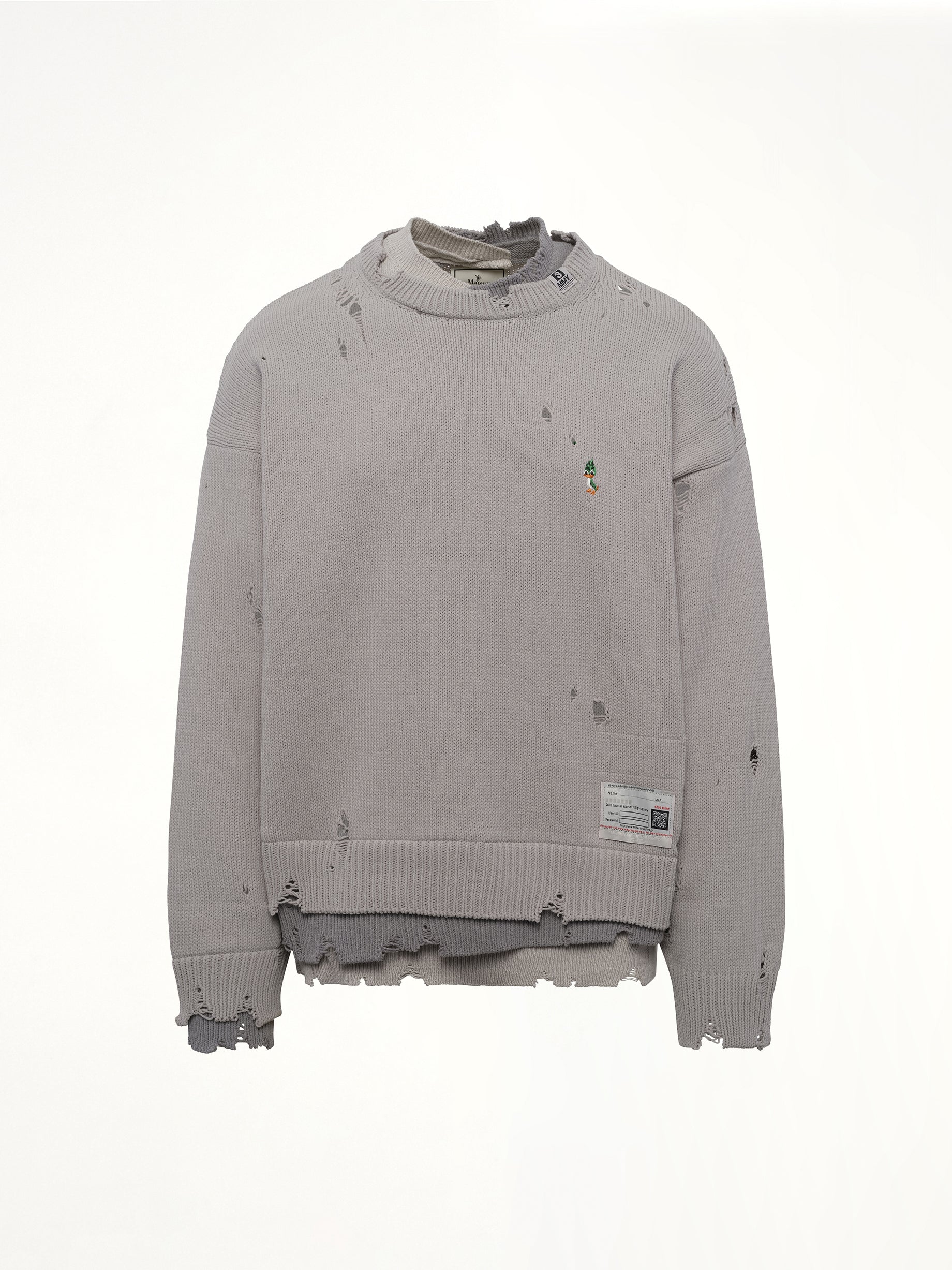 Layered Knit Pullover in Gray - Image 2