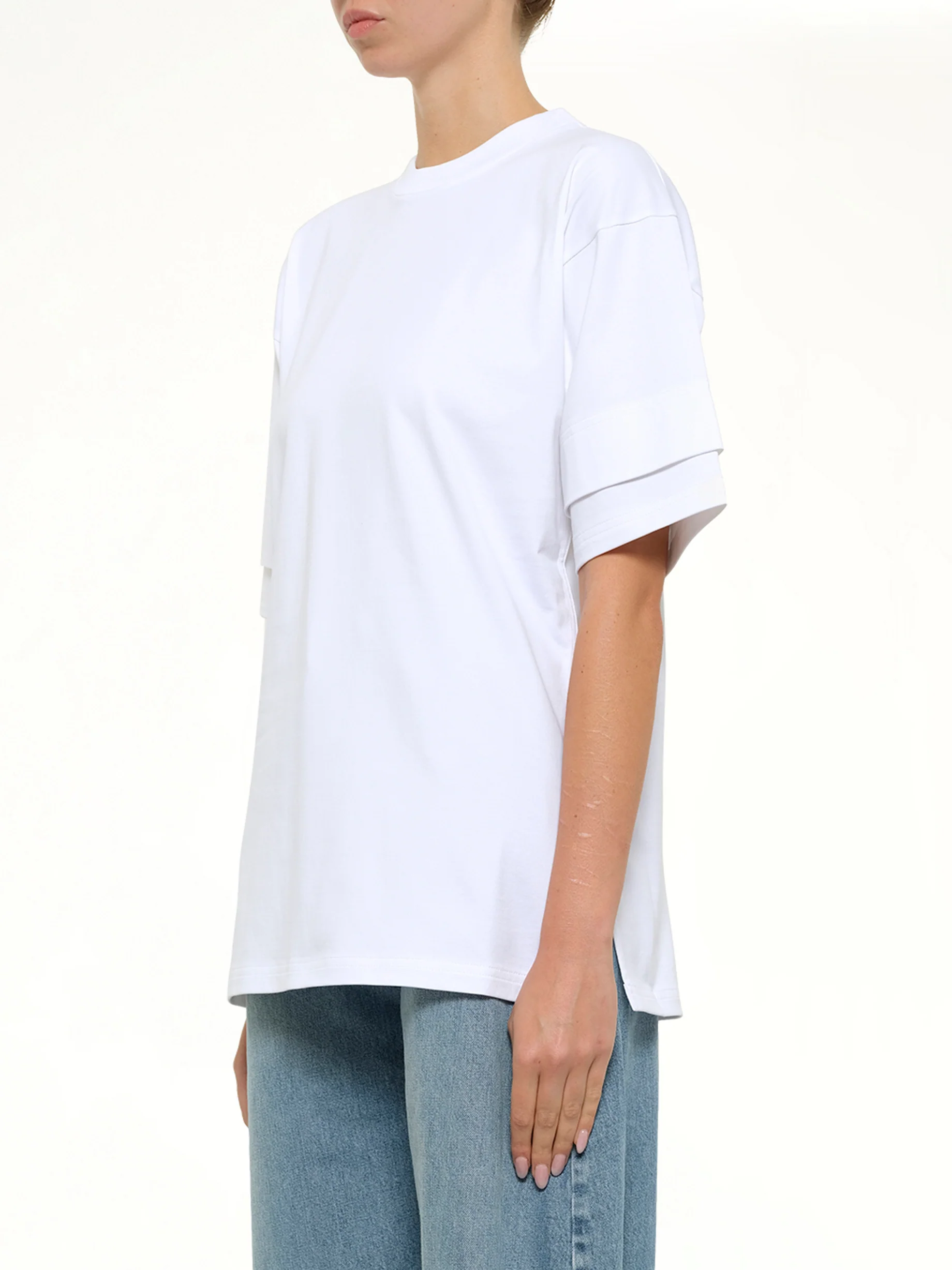 Layered T-Shirt in White - Image 3