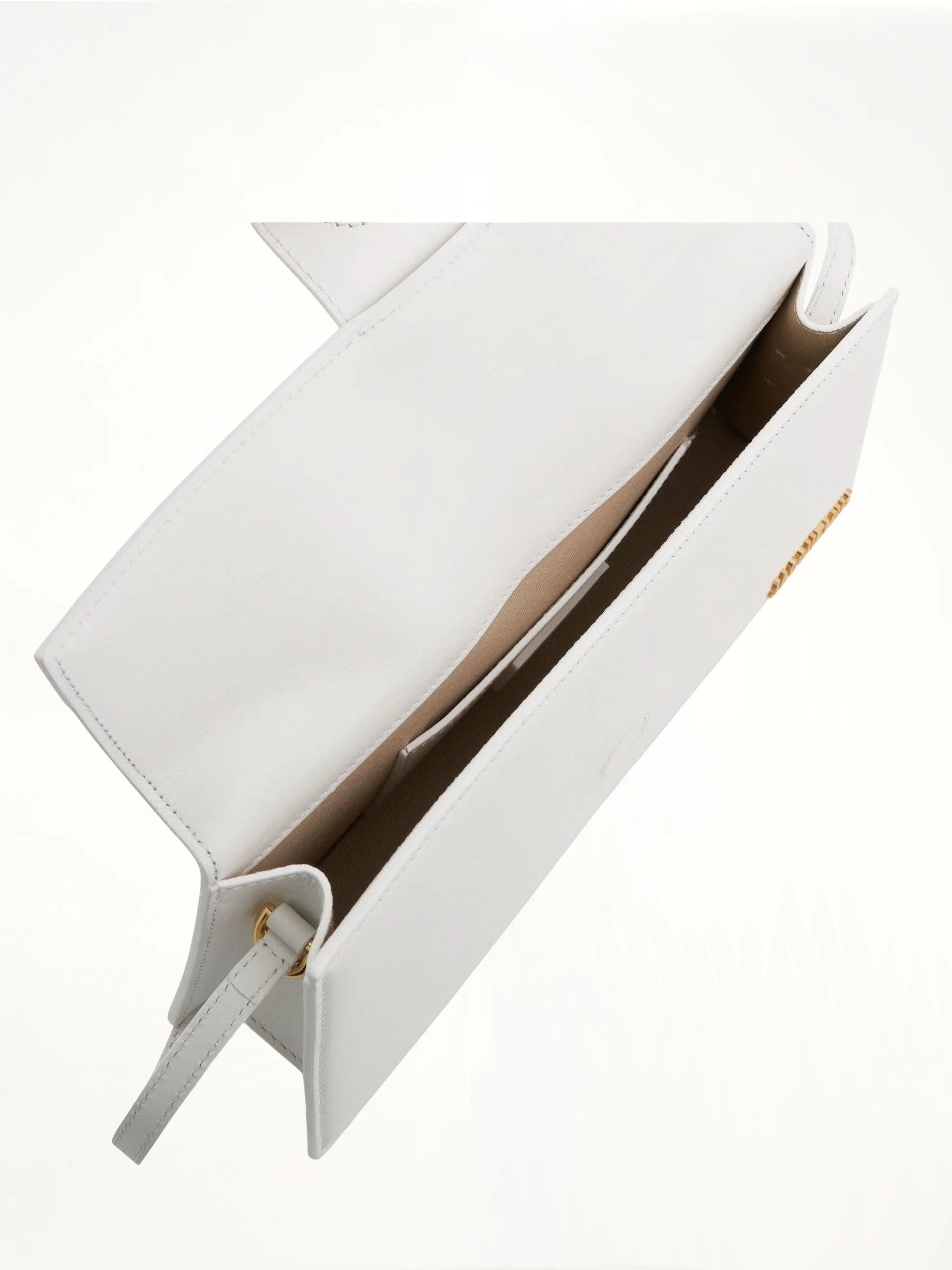 Le Bambino Long Leather Bag in White - Image 4