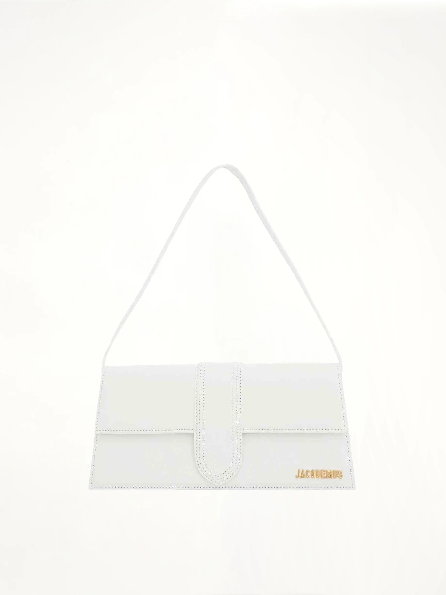 Le Bambino Long Leather Bag in White - Image 5