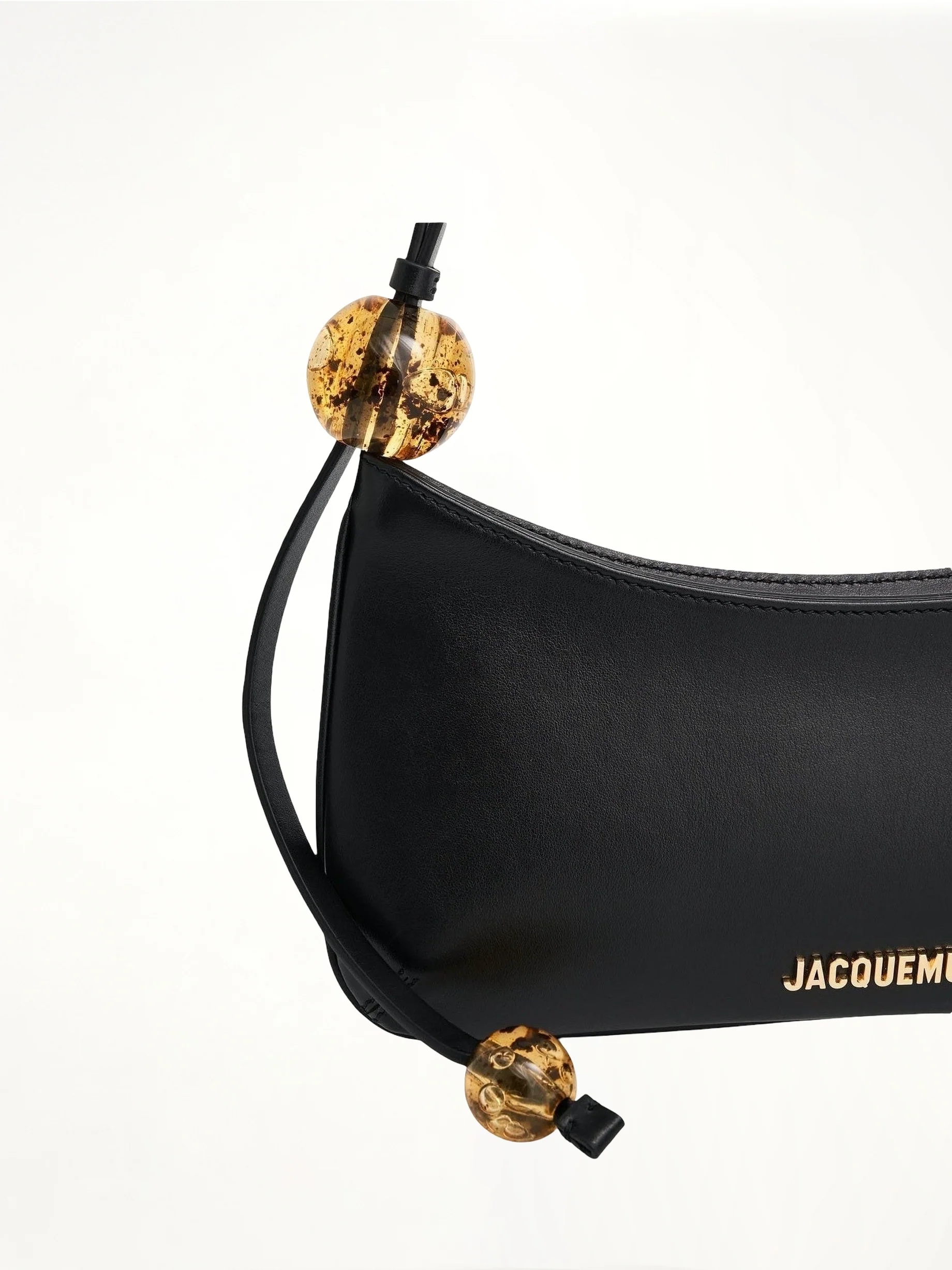 Le Bisou Perle Leather Bag in Black - Image 5