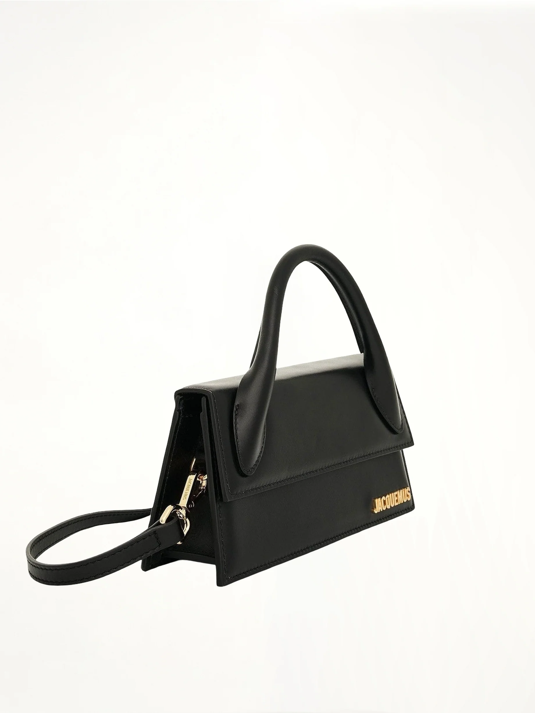 Le Chiquito Long Leather Bag in Black - Image 3