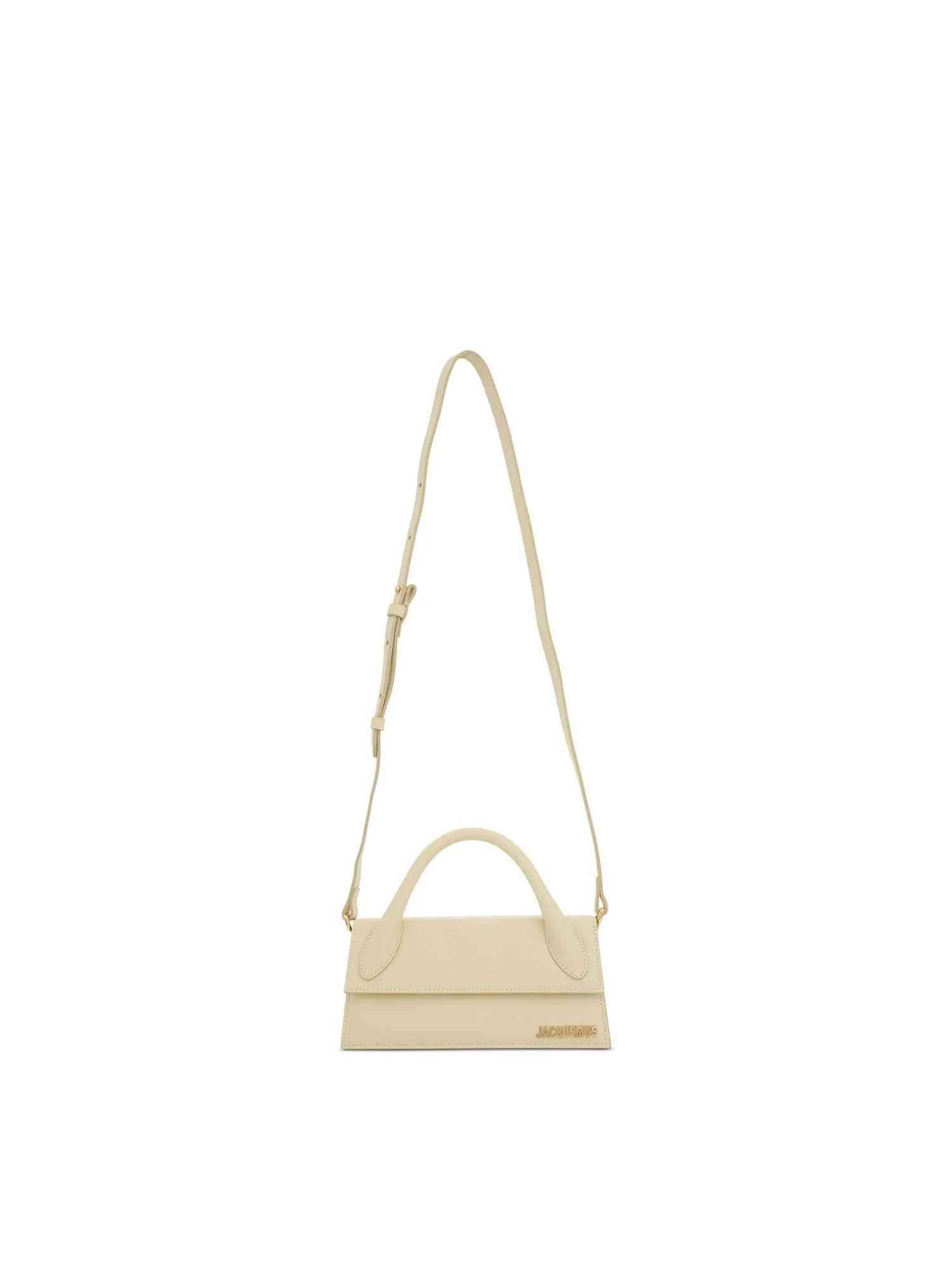 Le Chiquito Long Leather Bag in Ivory - Image 5