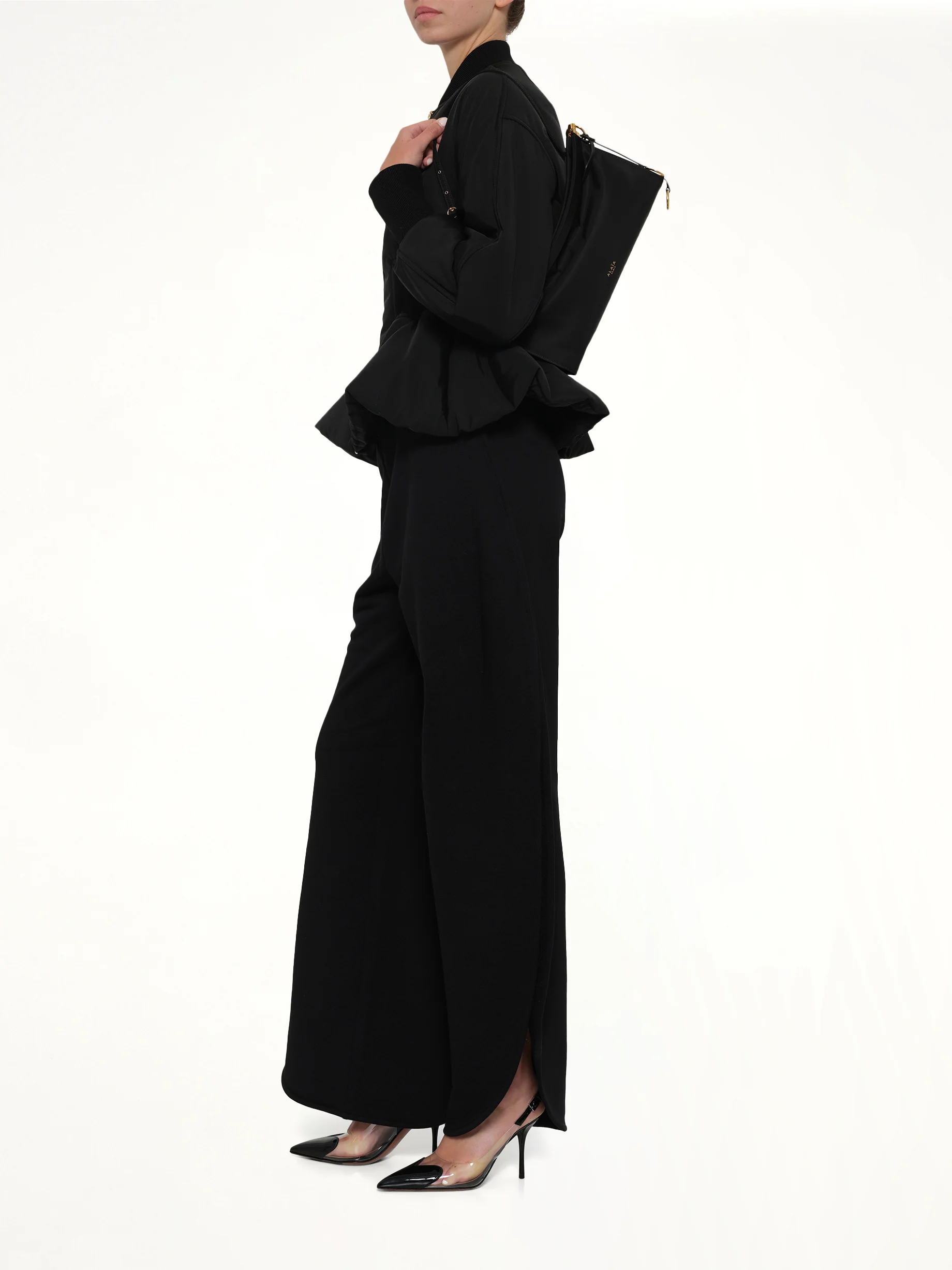 Le Click East West Nylon Shoulder Bag in Black - Image 4