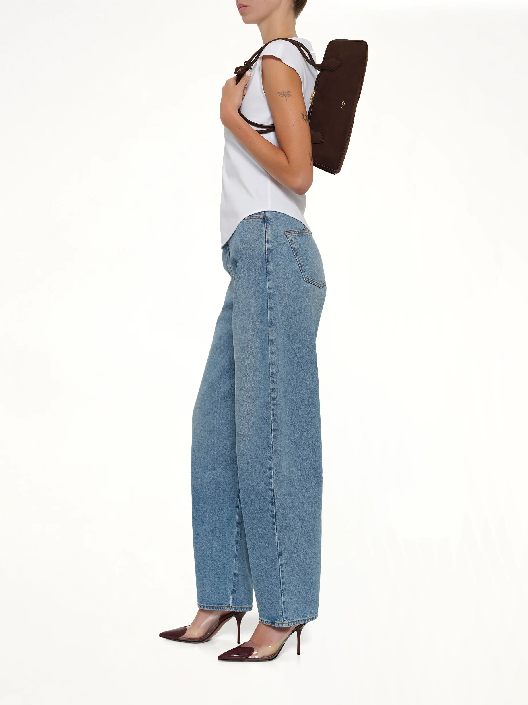 Le Teckel Medium Bag in Brun Fonce - Image 4
