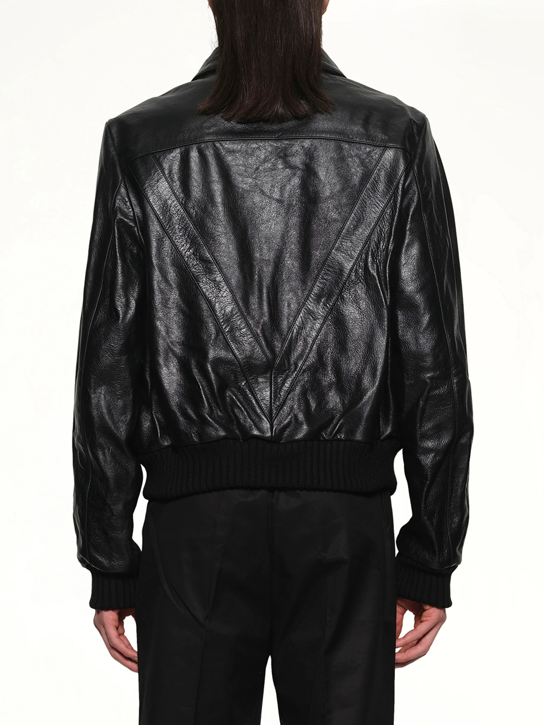 Leather Double Pocket Blouson in Black - Image 5