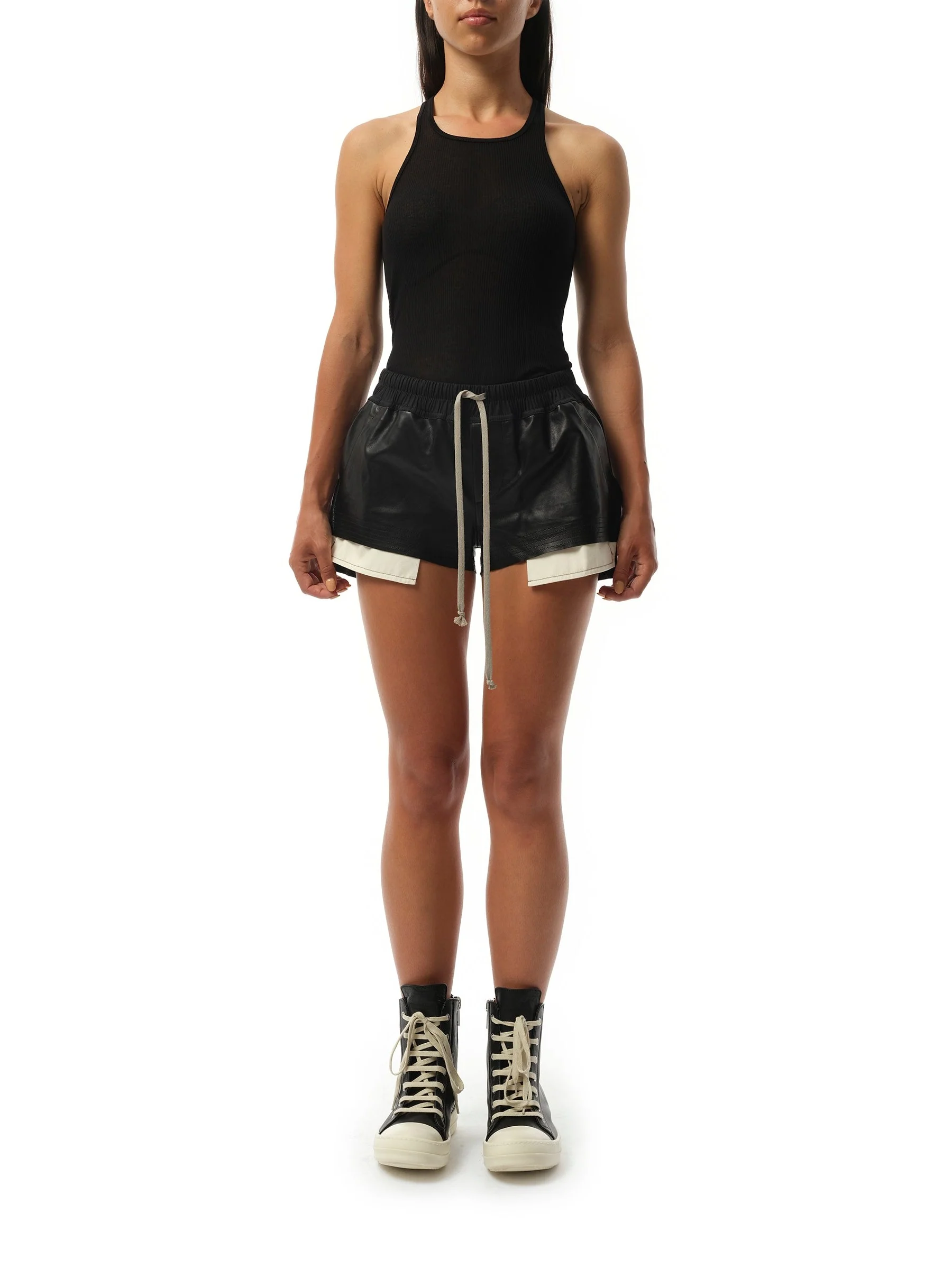 Leather FOG Boxer Shorts in Black - Image 4