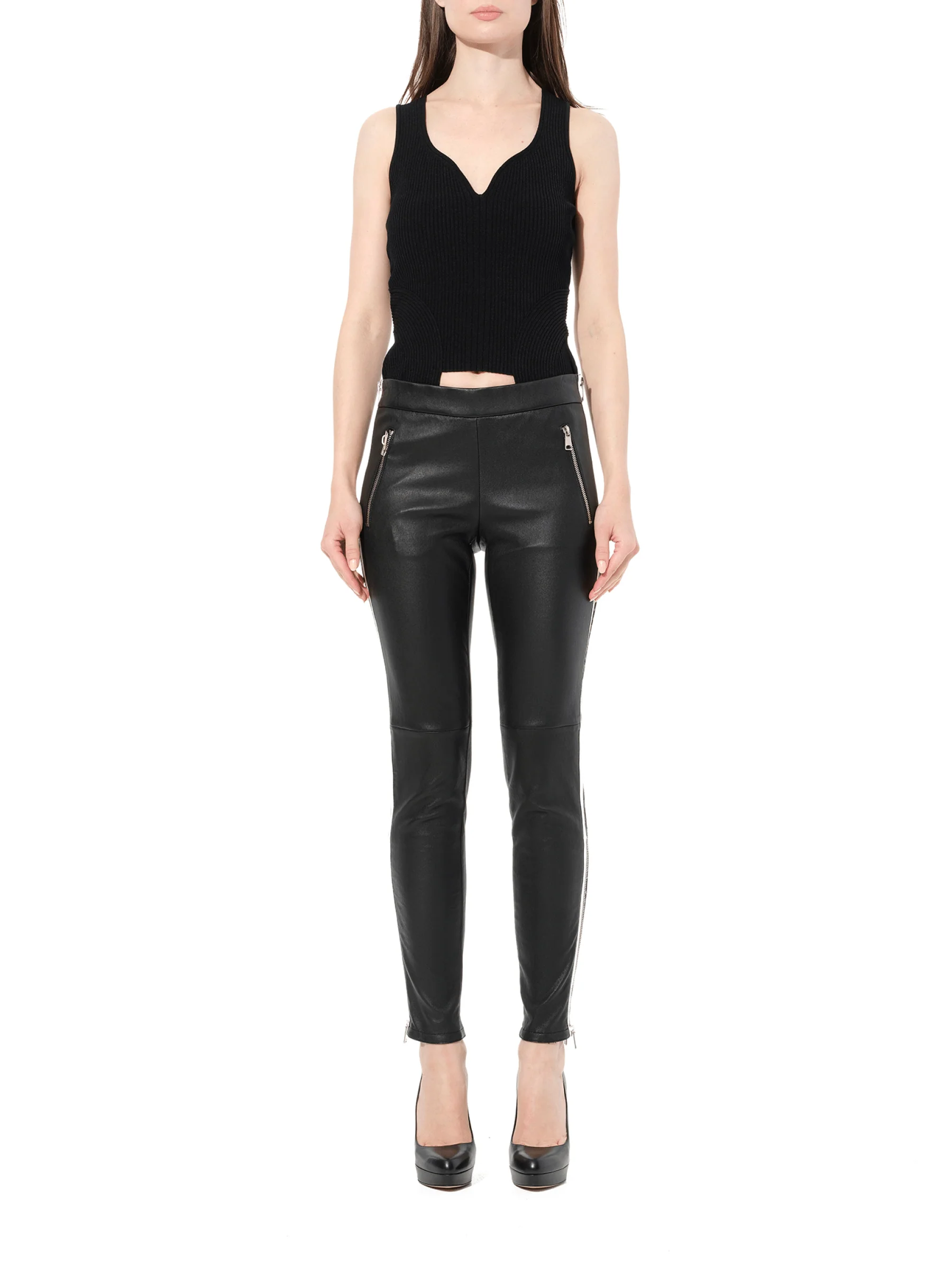 Leather Leggings in Black - Image 4