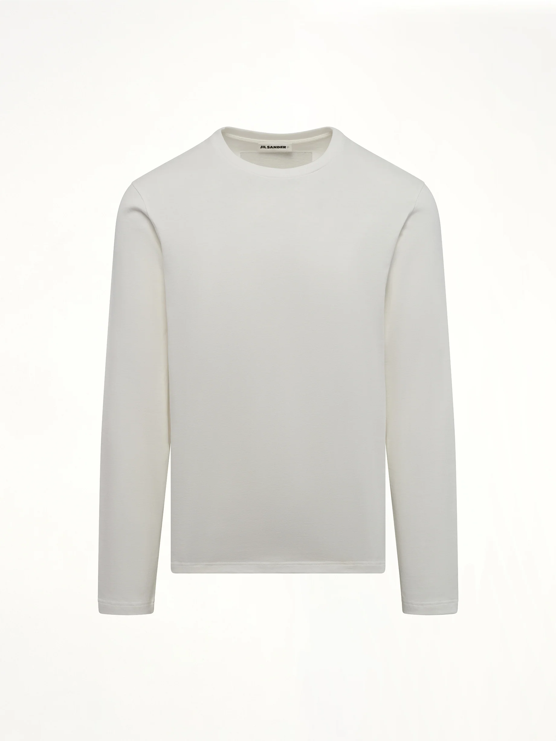 Leather Patch Long Sleeve T-Shirt in Porcelain - Image 2