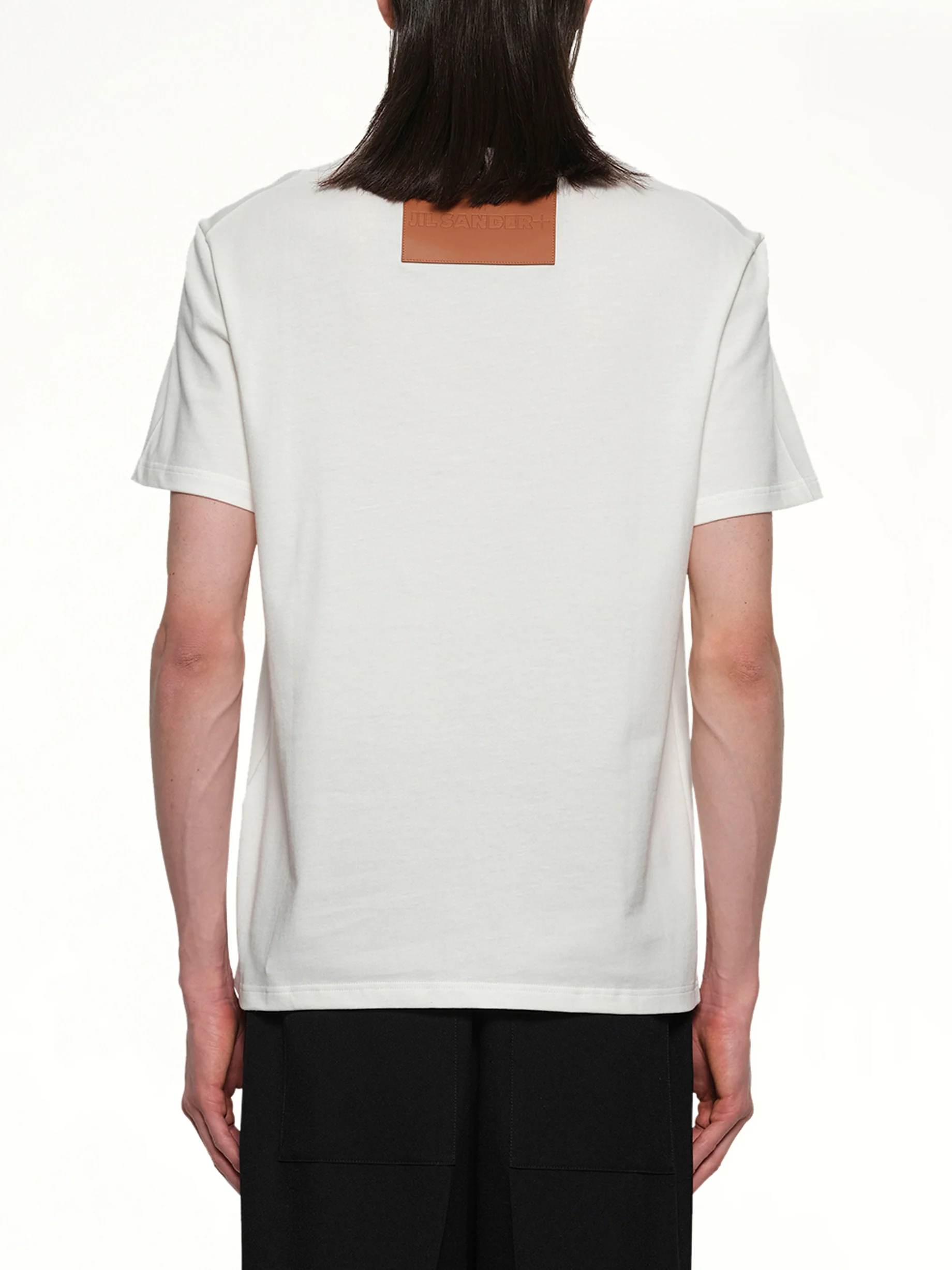 Leather Patch T-Shirt in Porcelain - Image 5