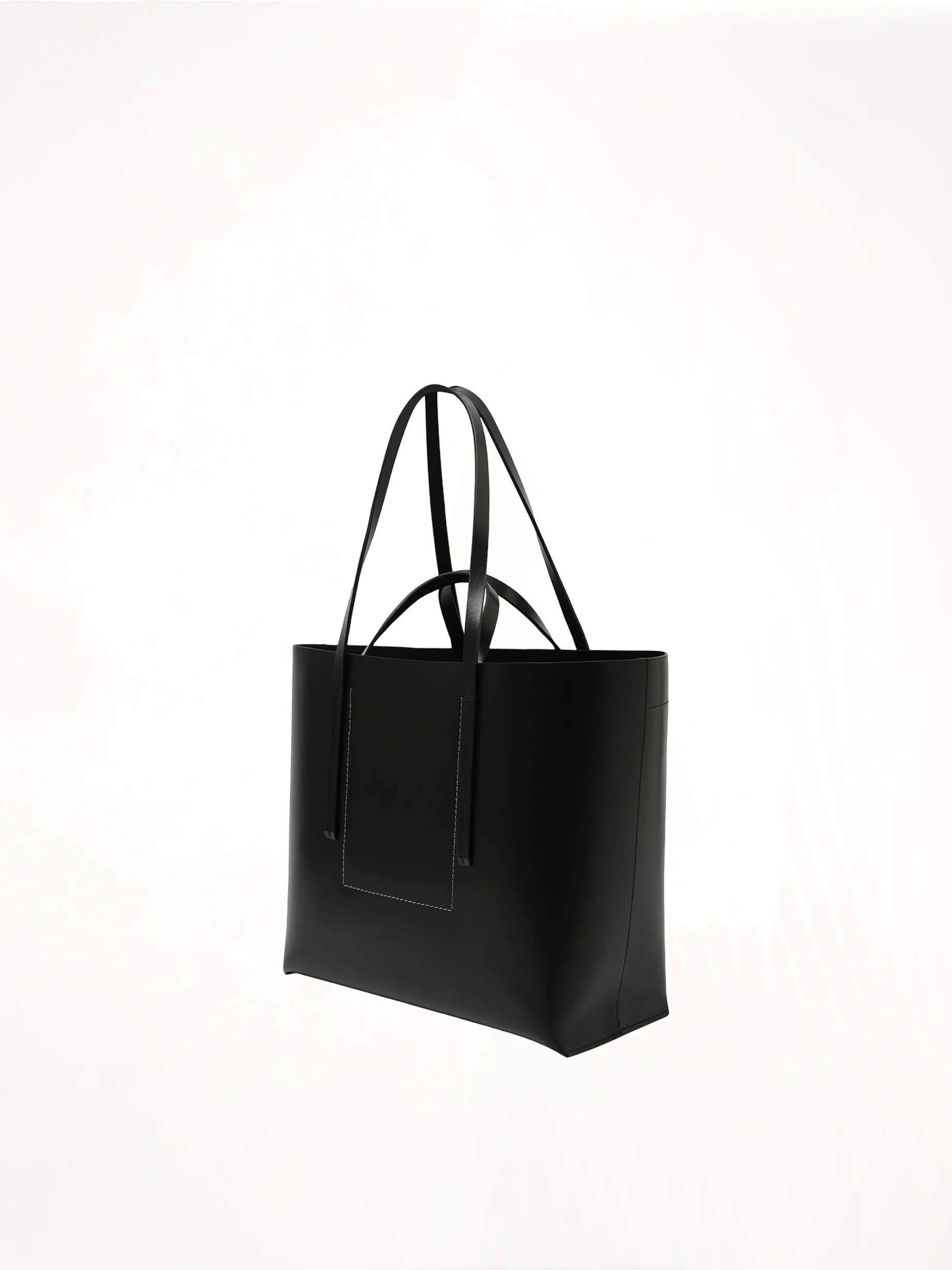 Leather Shopper Bag in Black - Image 2