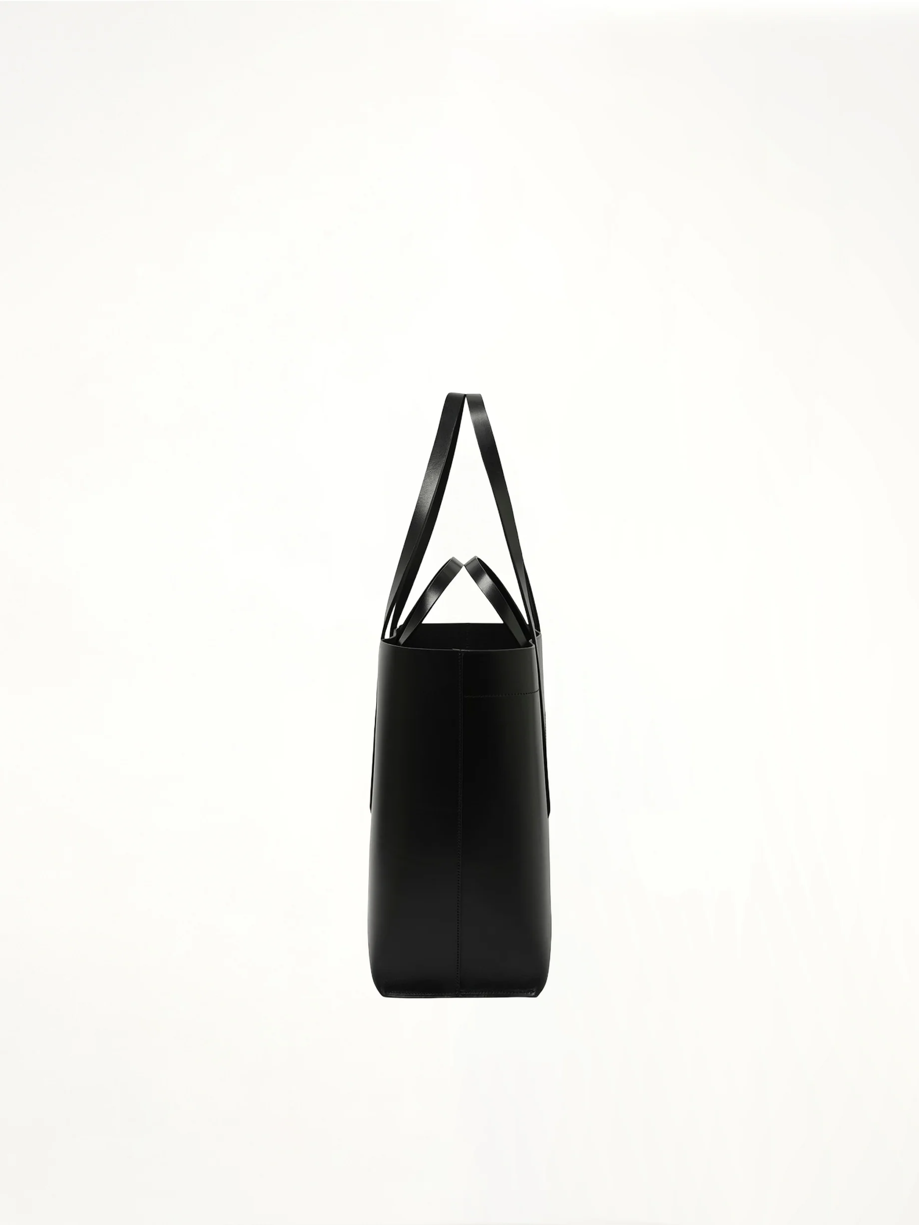 Leather Shopper Bag in Black - Image 5